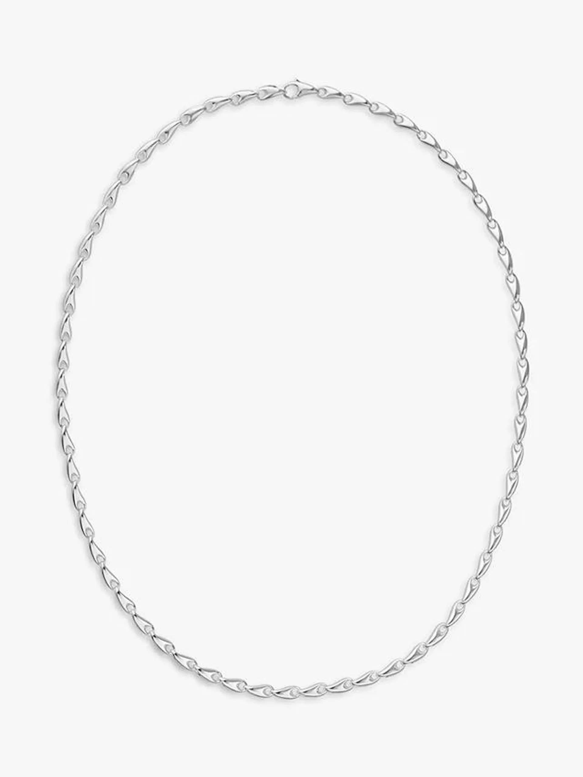 Organic Links Chain Necklace, Silver