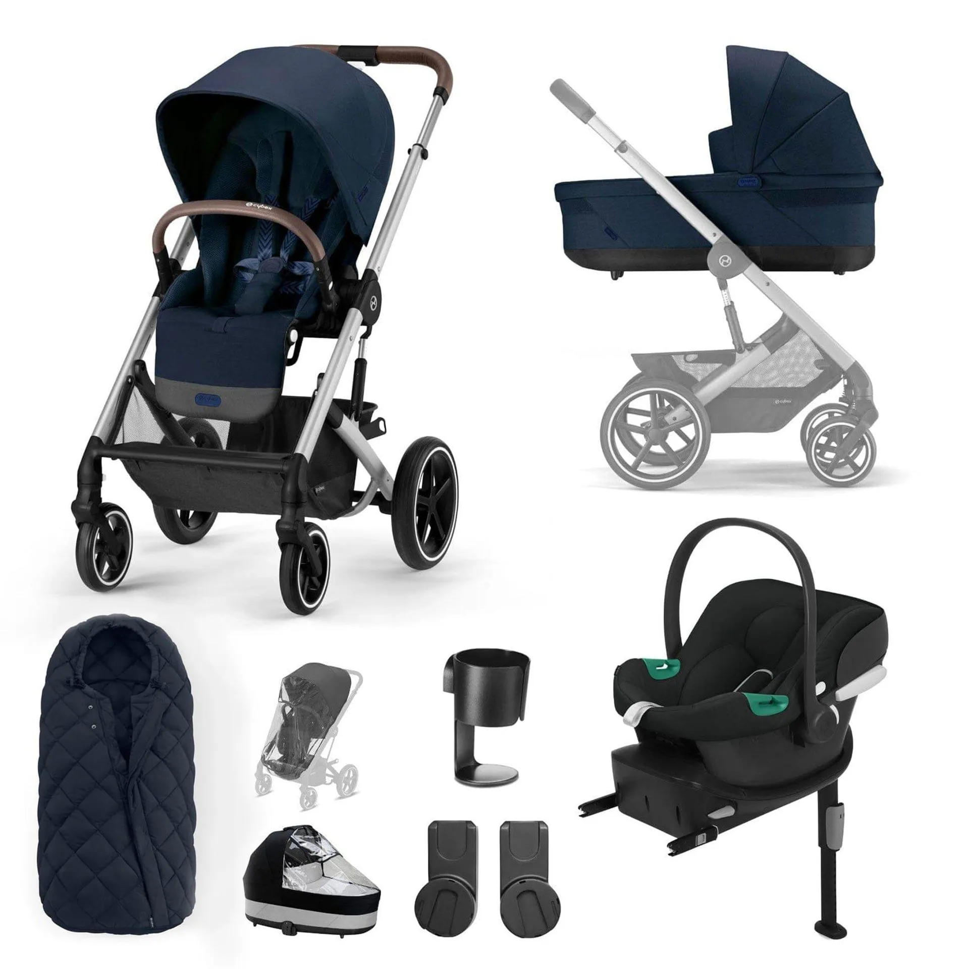 Cybex Balios S Lux Comfort Bundle in Silver/Ocean Blue