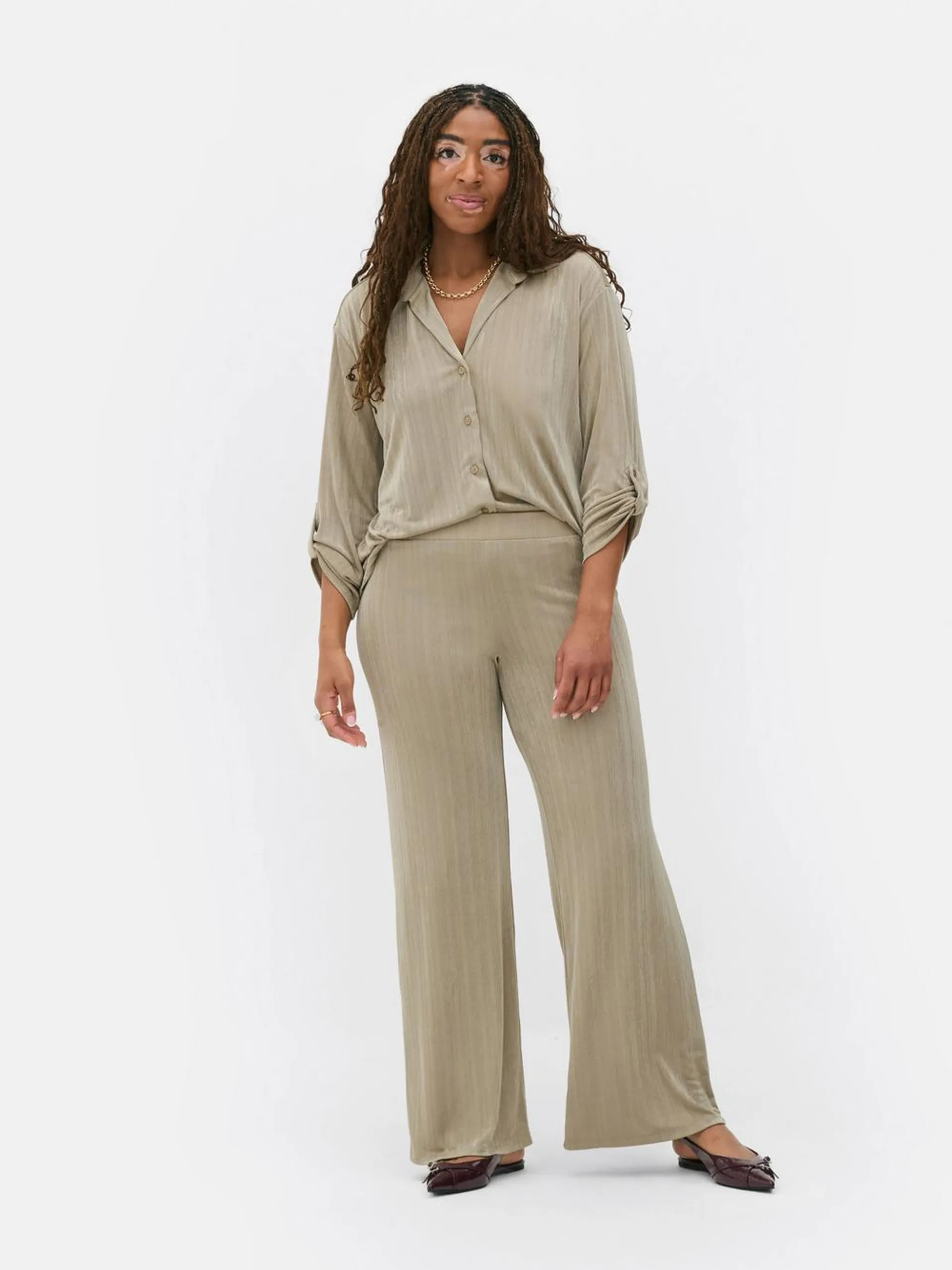 Ribbed Wide Leg Pants