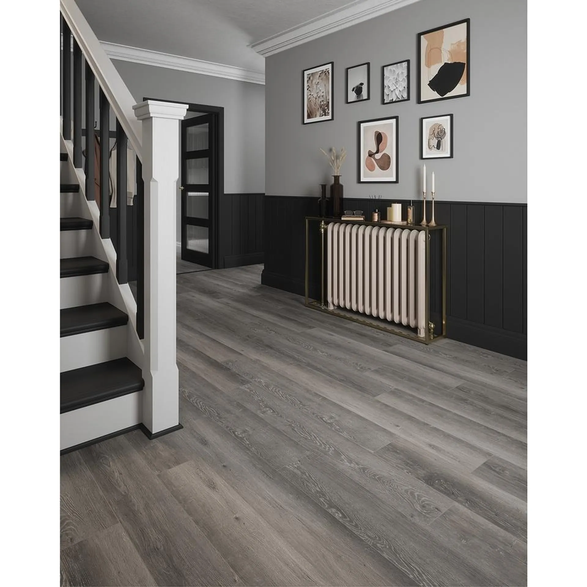 UltraClick SPC Easy Click-Fit Luxury Vinyl Flooring - Dark Grey Plank