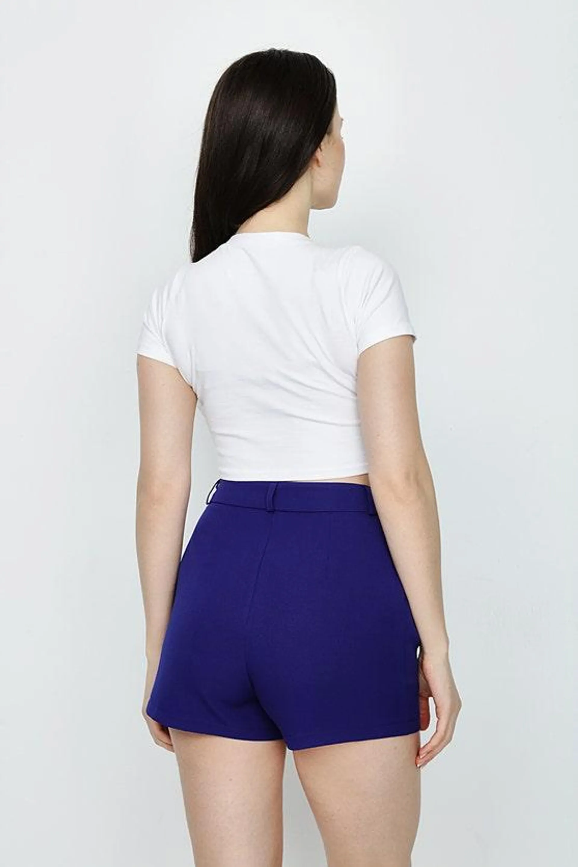 COBALT PLEATED TAILORED SHORT