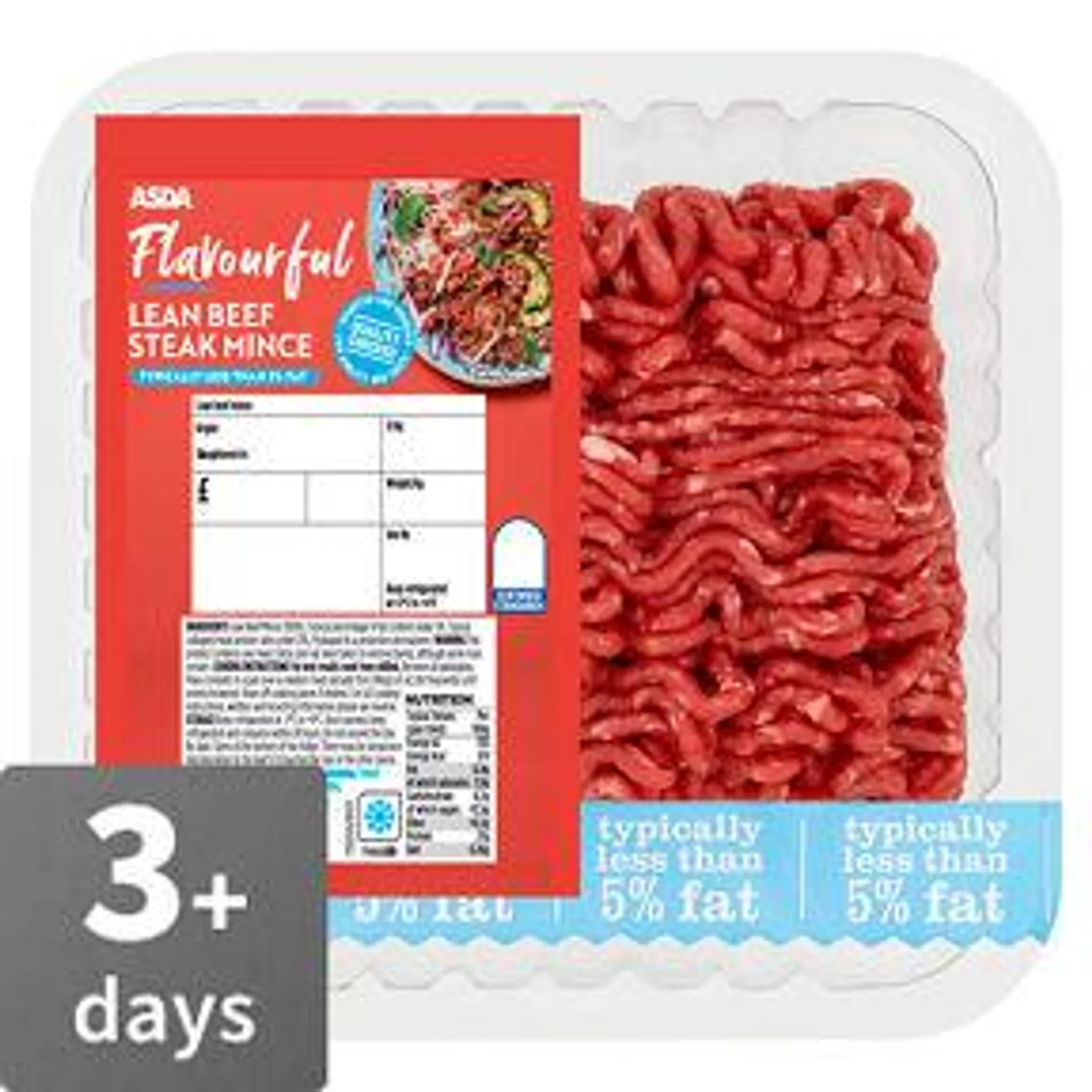 ASDA Flavourful Lean Beef Steak Mince (Typically Less Than 5% Fat)