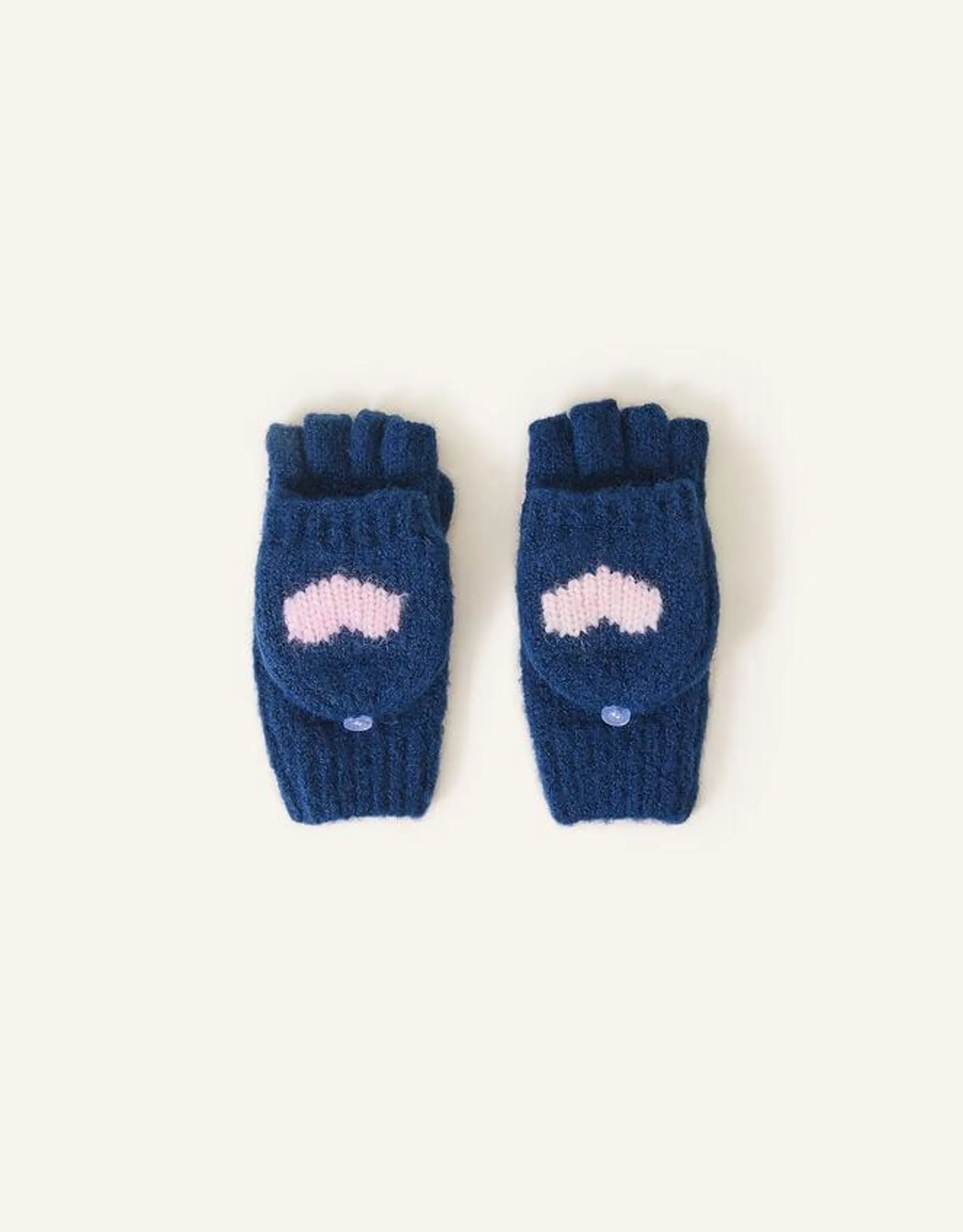 Heart Capped Gloves Blue