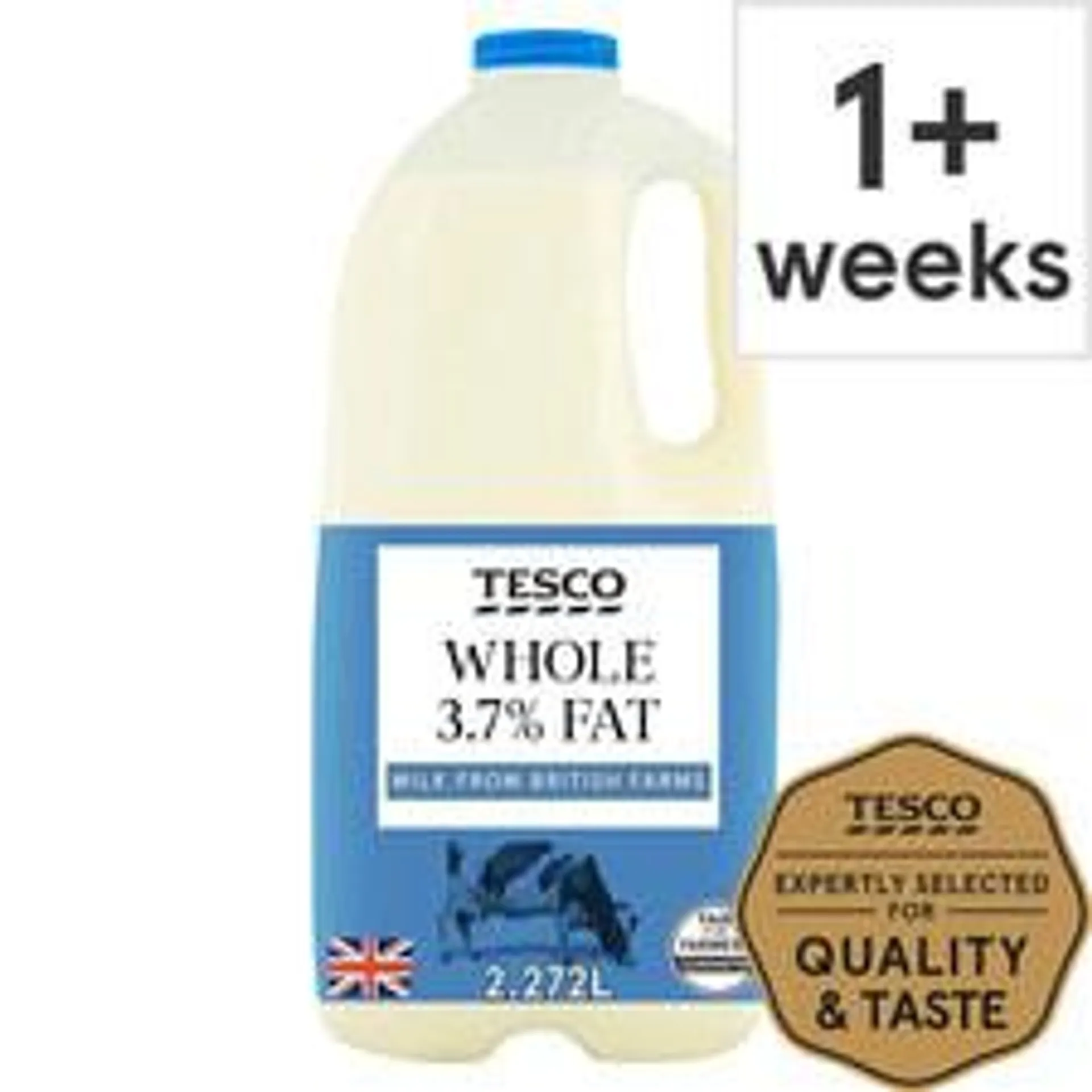 Tesco British Whole Milk 2.272L, 4 Pints