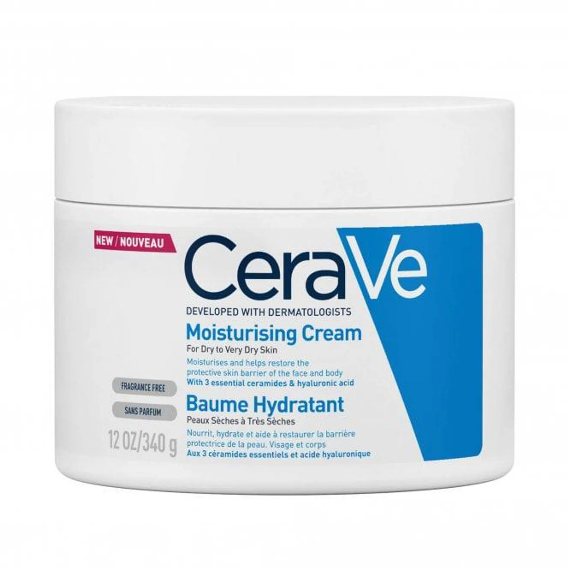 CeraVe Moisturising Dry to Very Dry Skin Cream 340g Tub