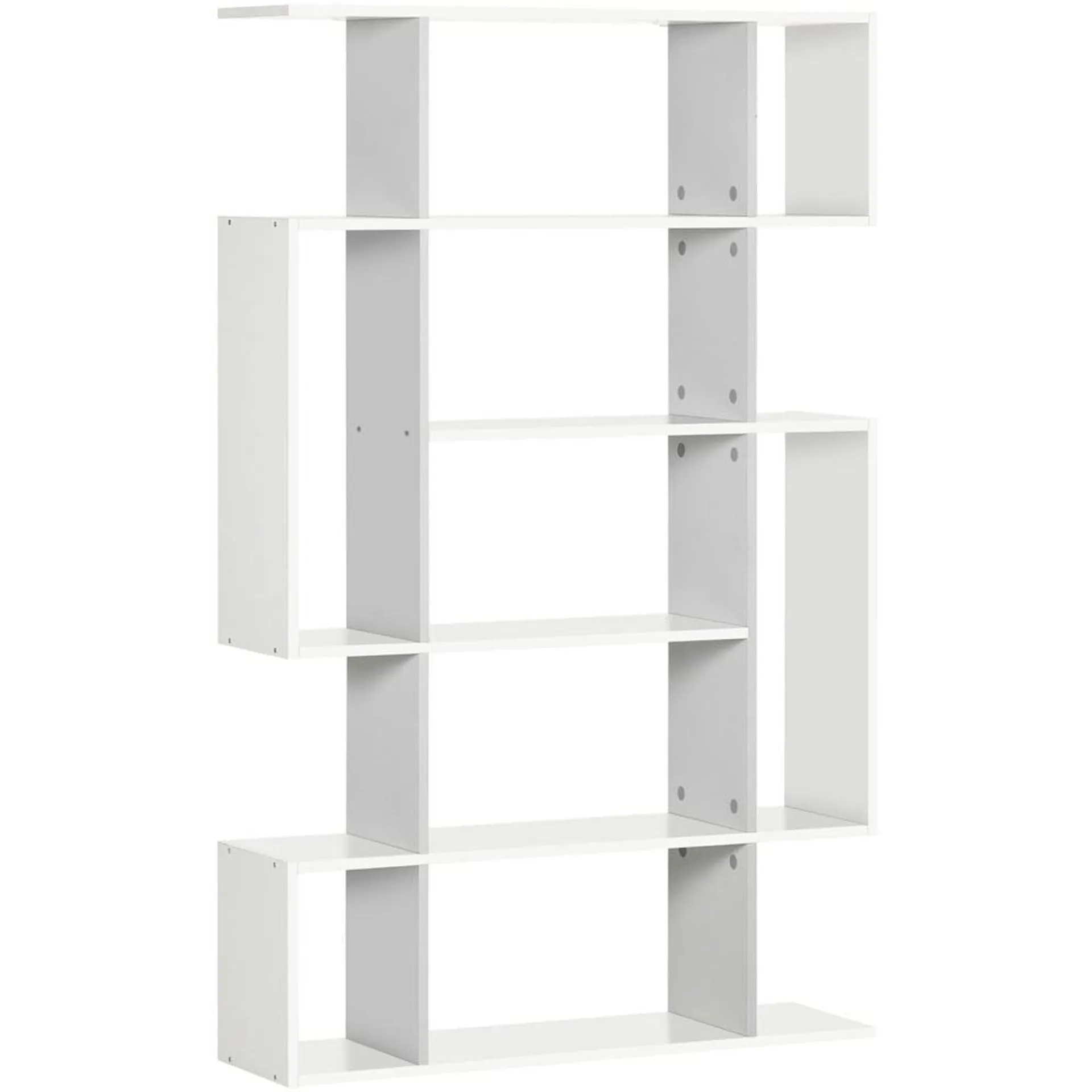 HOMCOM White 5-Tier Office Ladder Bookshelf
