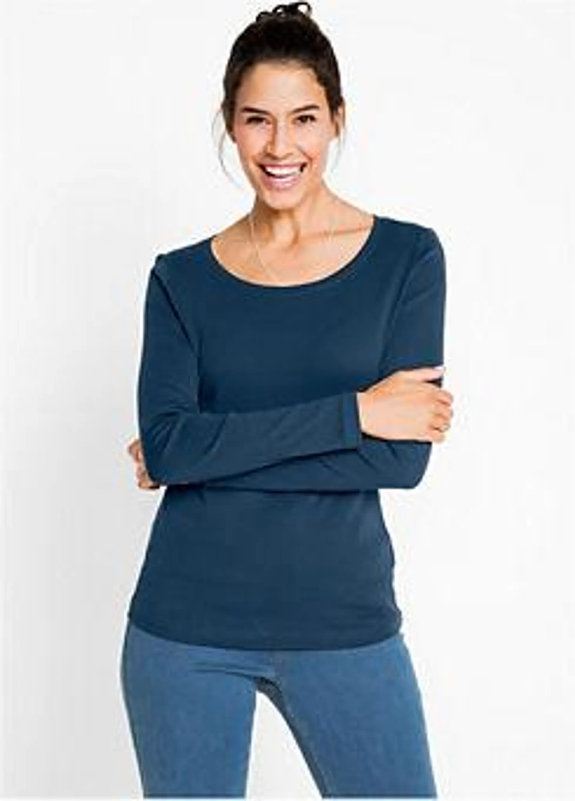 Cotton Rib Long Sleeve Top