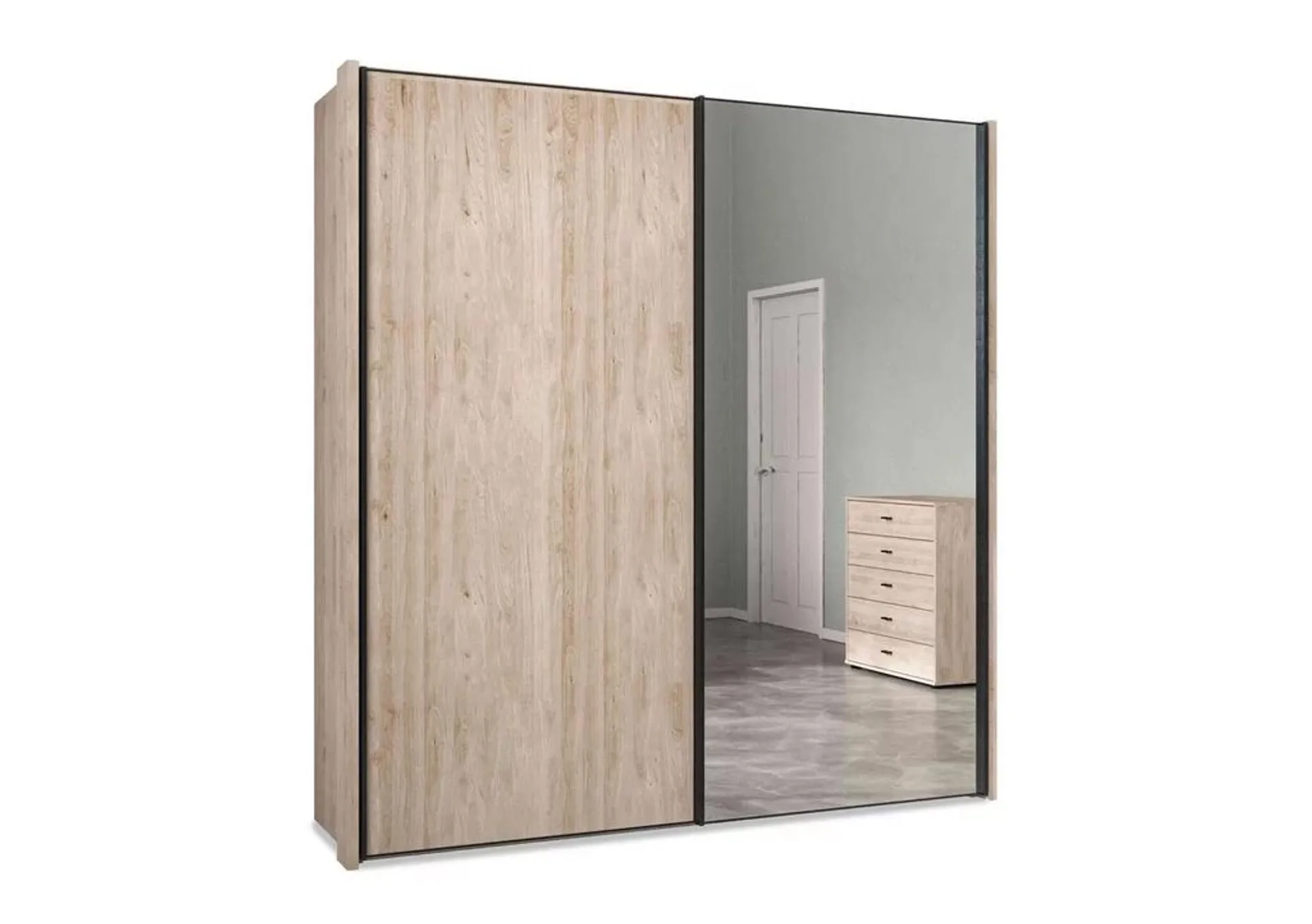 Dallas 210cm 2 Door Sliding Wardrobe with Mirror Door