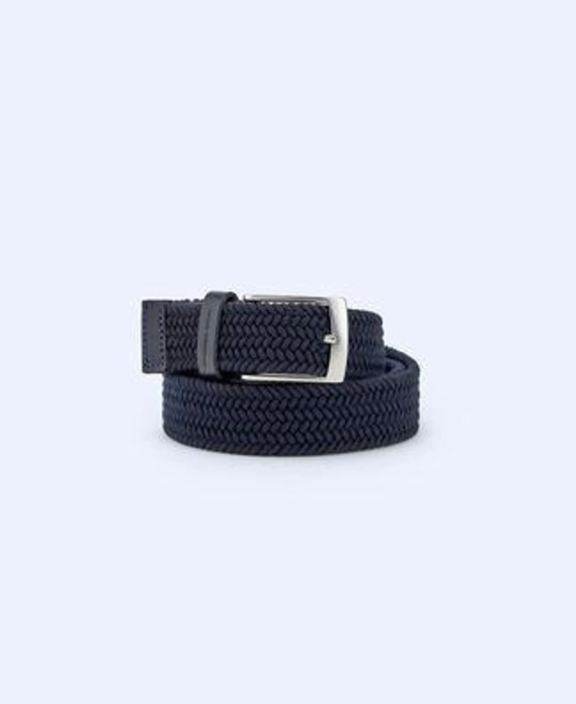 Leather and cotton braided belt