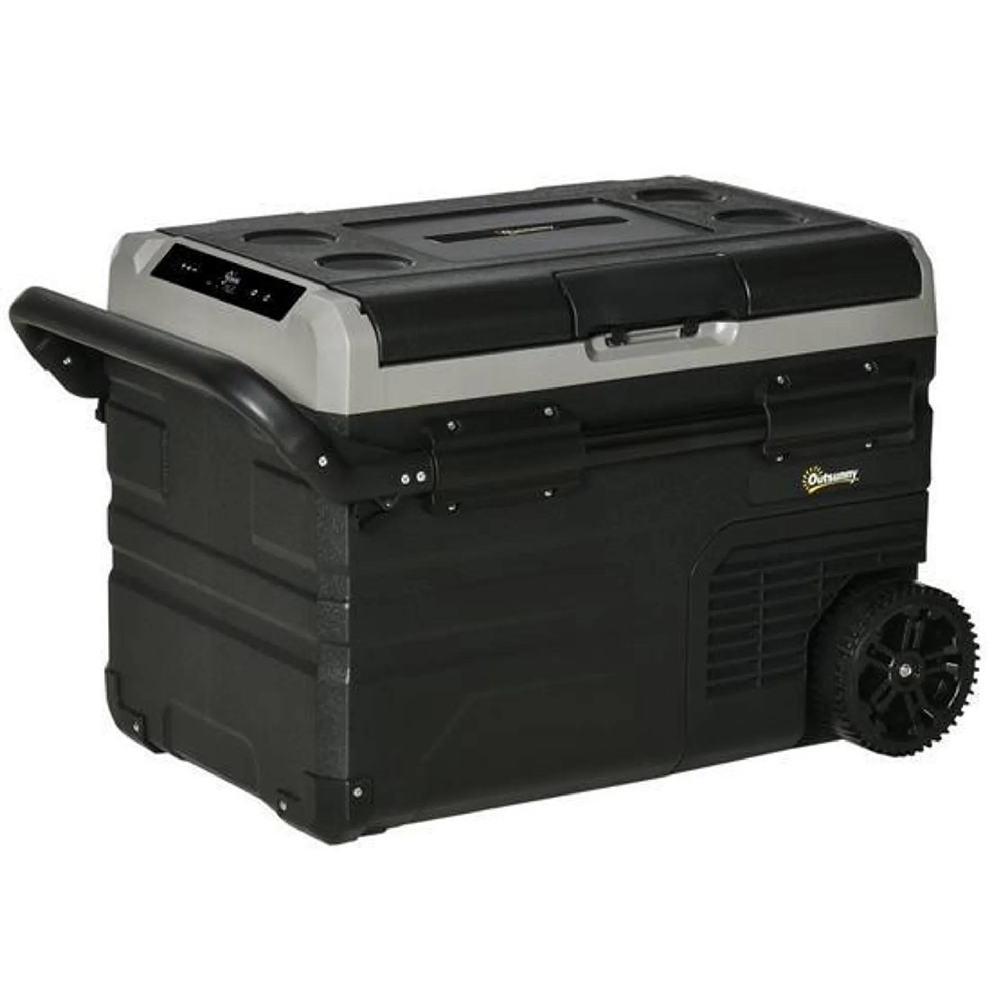 Car Refrigerator 12V Portable Freezer w/ Inner LED Light, Wheels