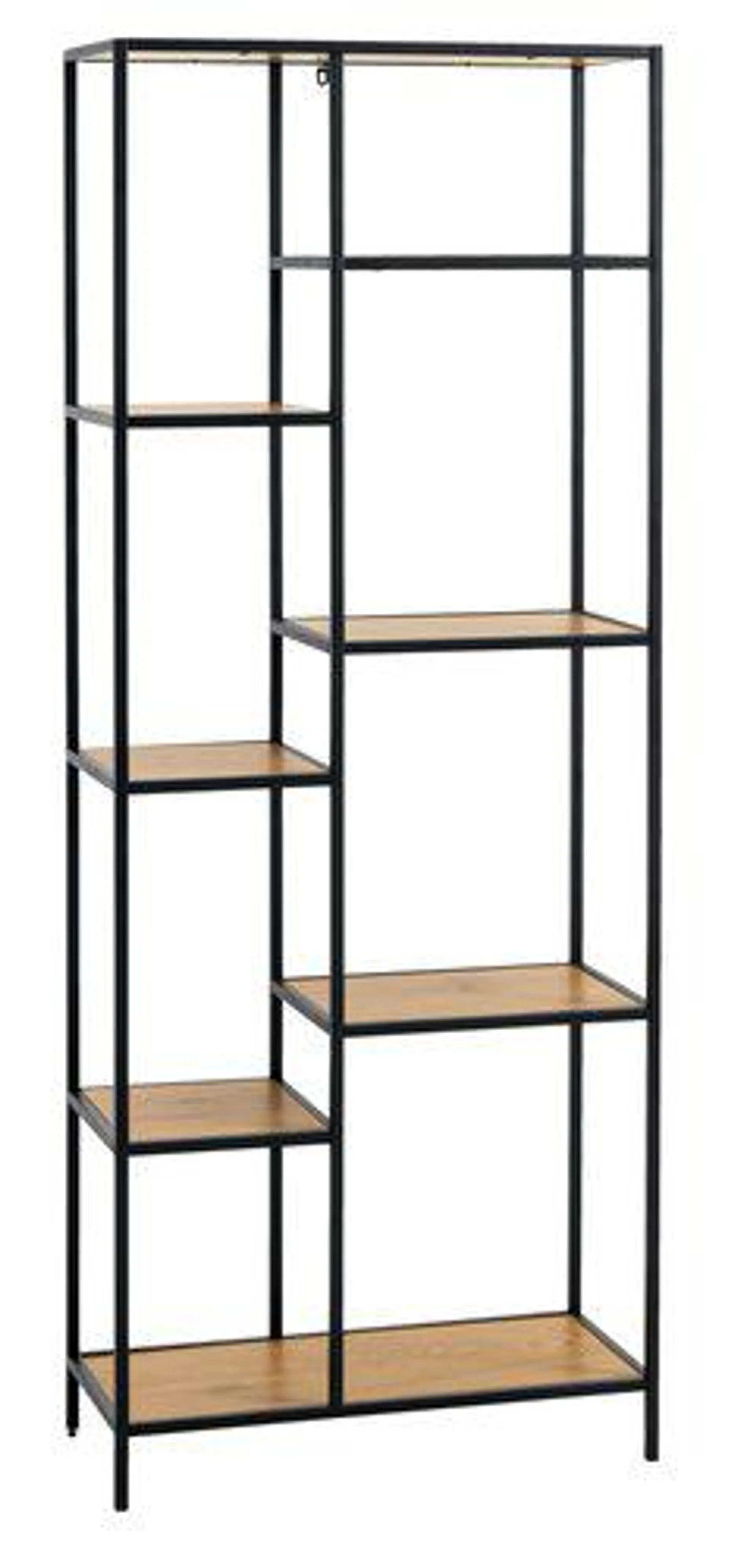 Shelving unit TRAPPEDAL 7 shel.oak/black