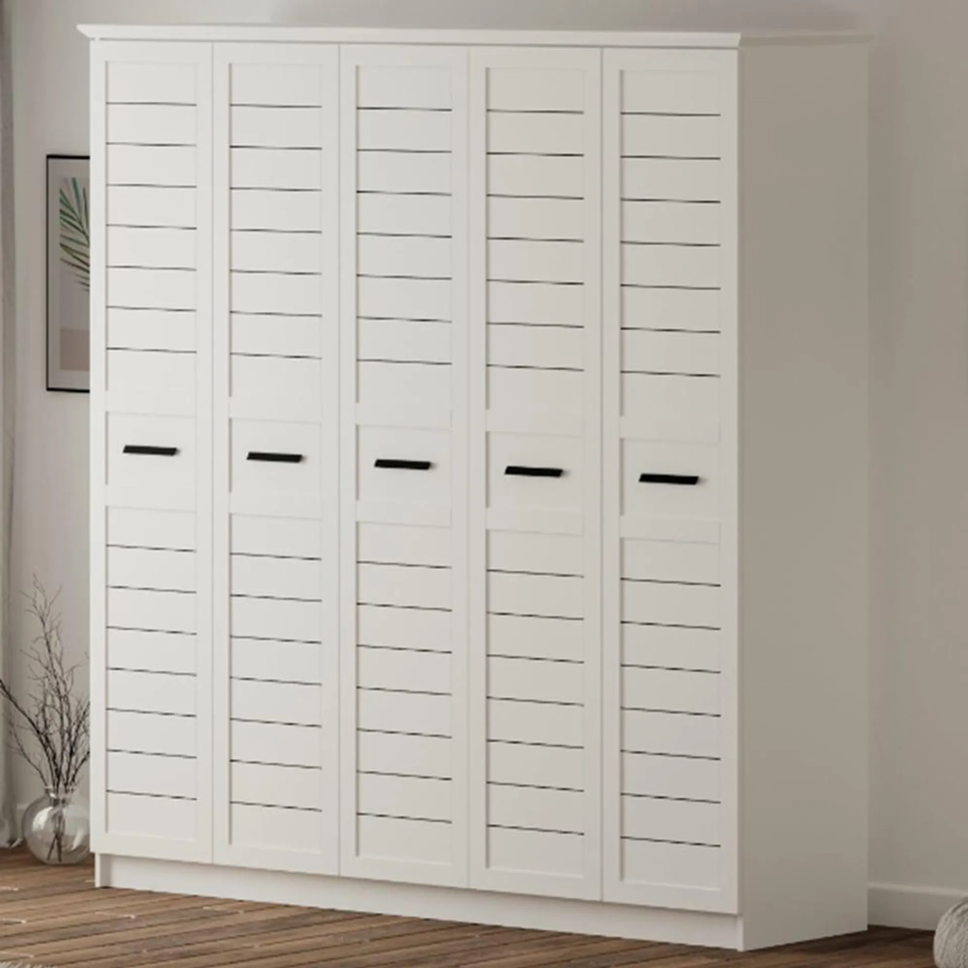 Evu VENICE XL 5 Door Soft White Wardrobe