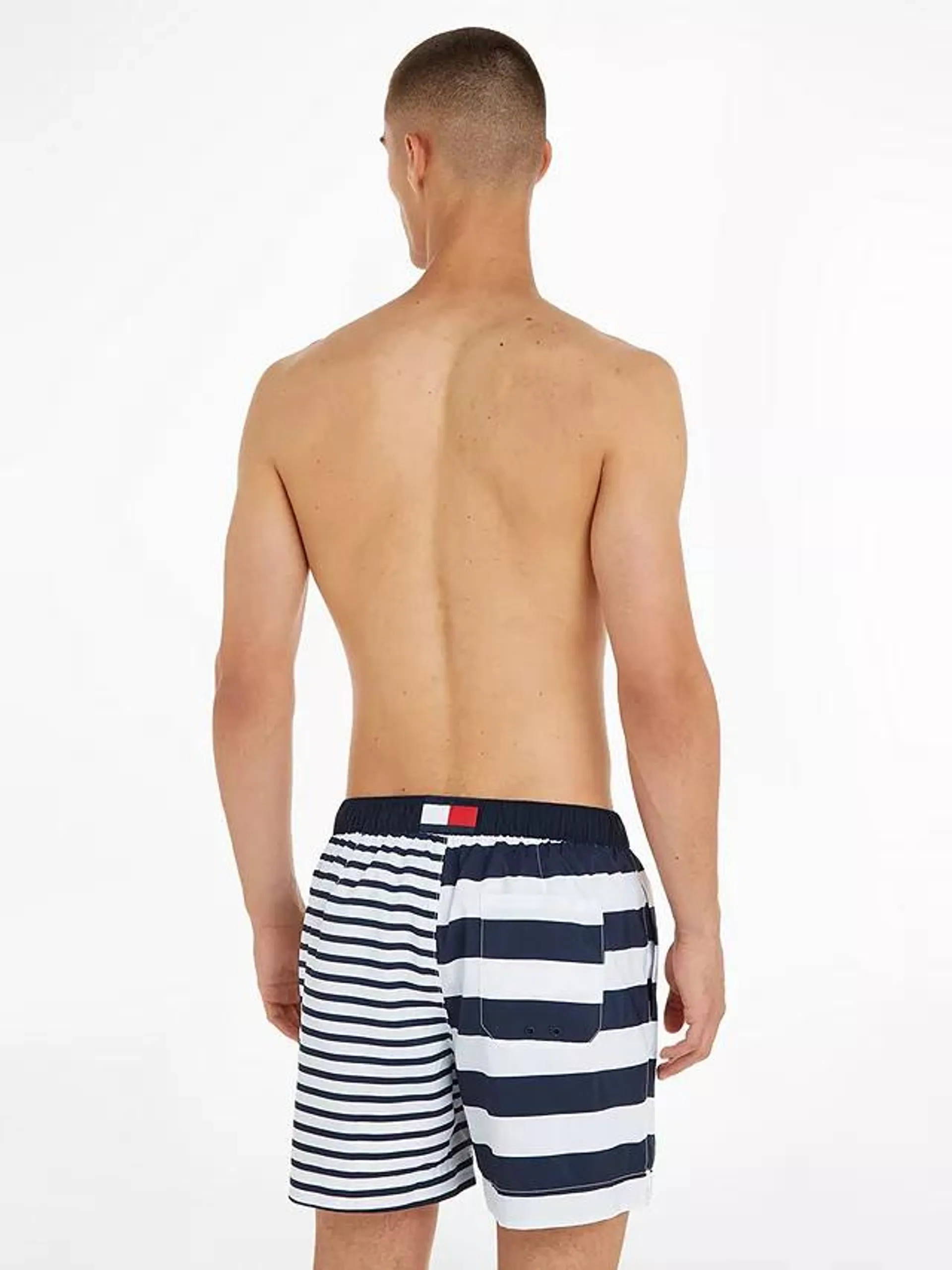 Tommy Hilfiger Rugby Stripe Swim Shorts, Navy/White