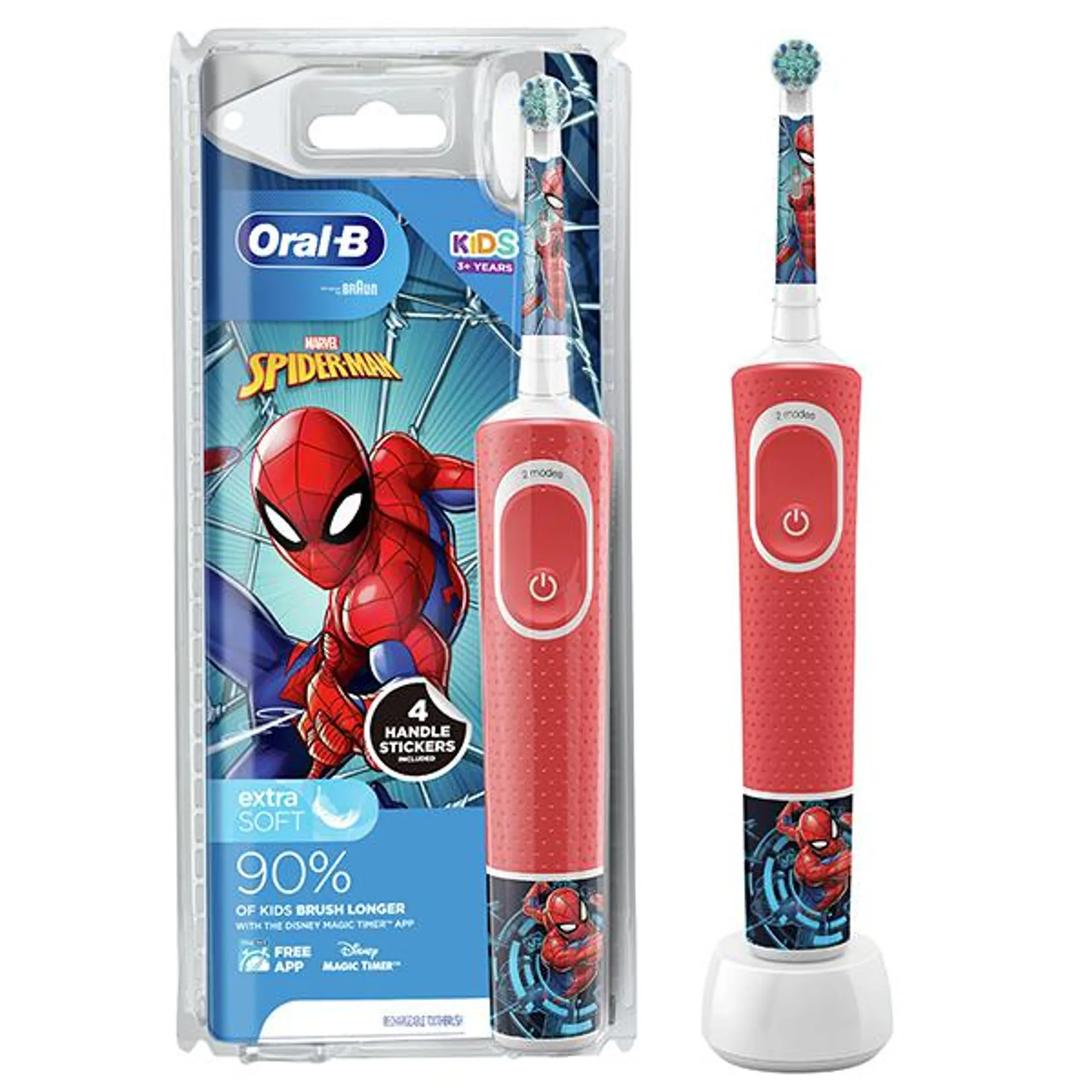 Oral-B Kids Spider-Man Vitality Electric Rechargeable Toothbrush for Age 3+