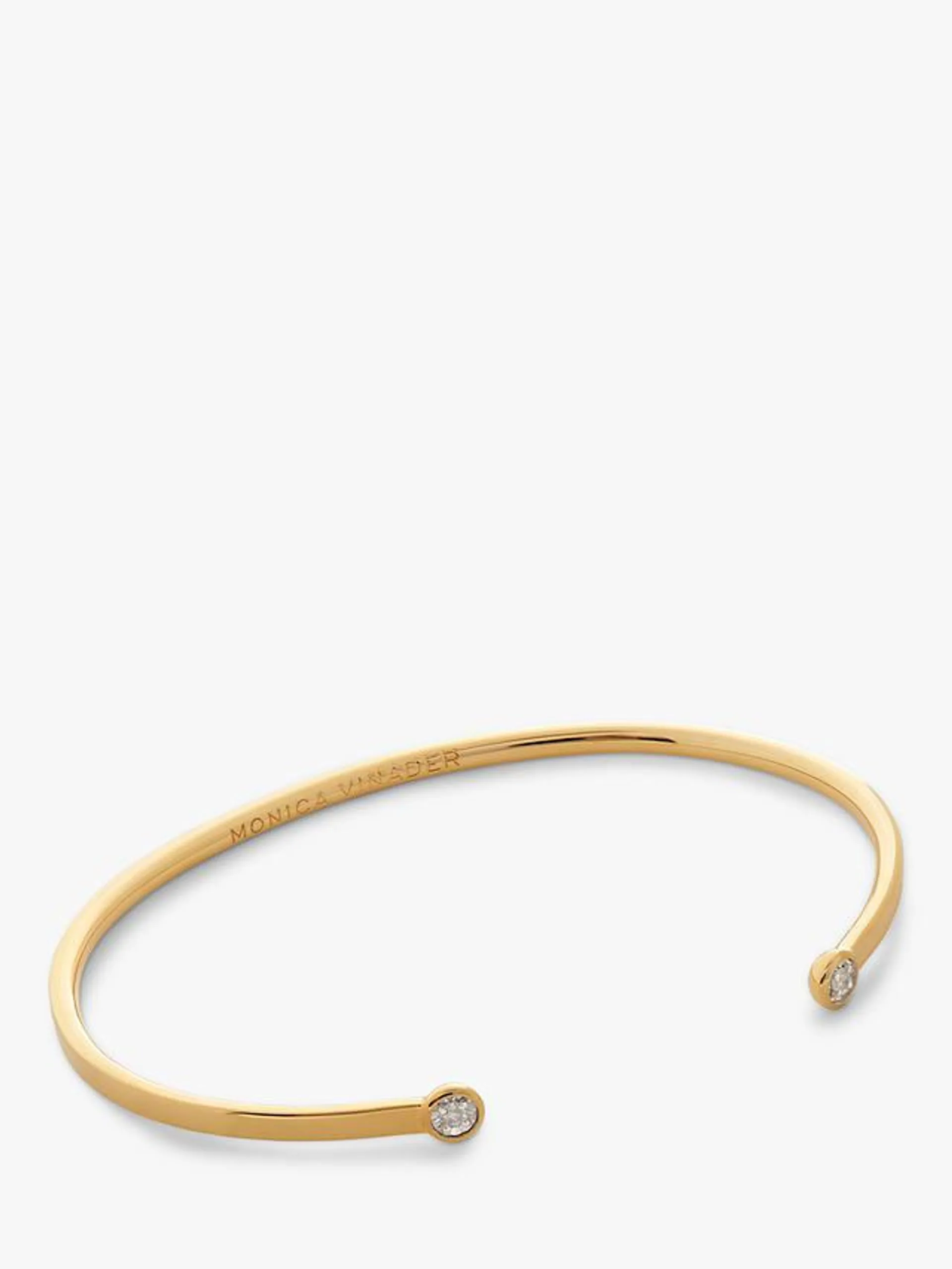 Monica Vinader Diamond Essential Cuff Bangle, Gold