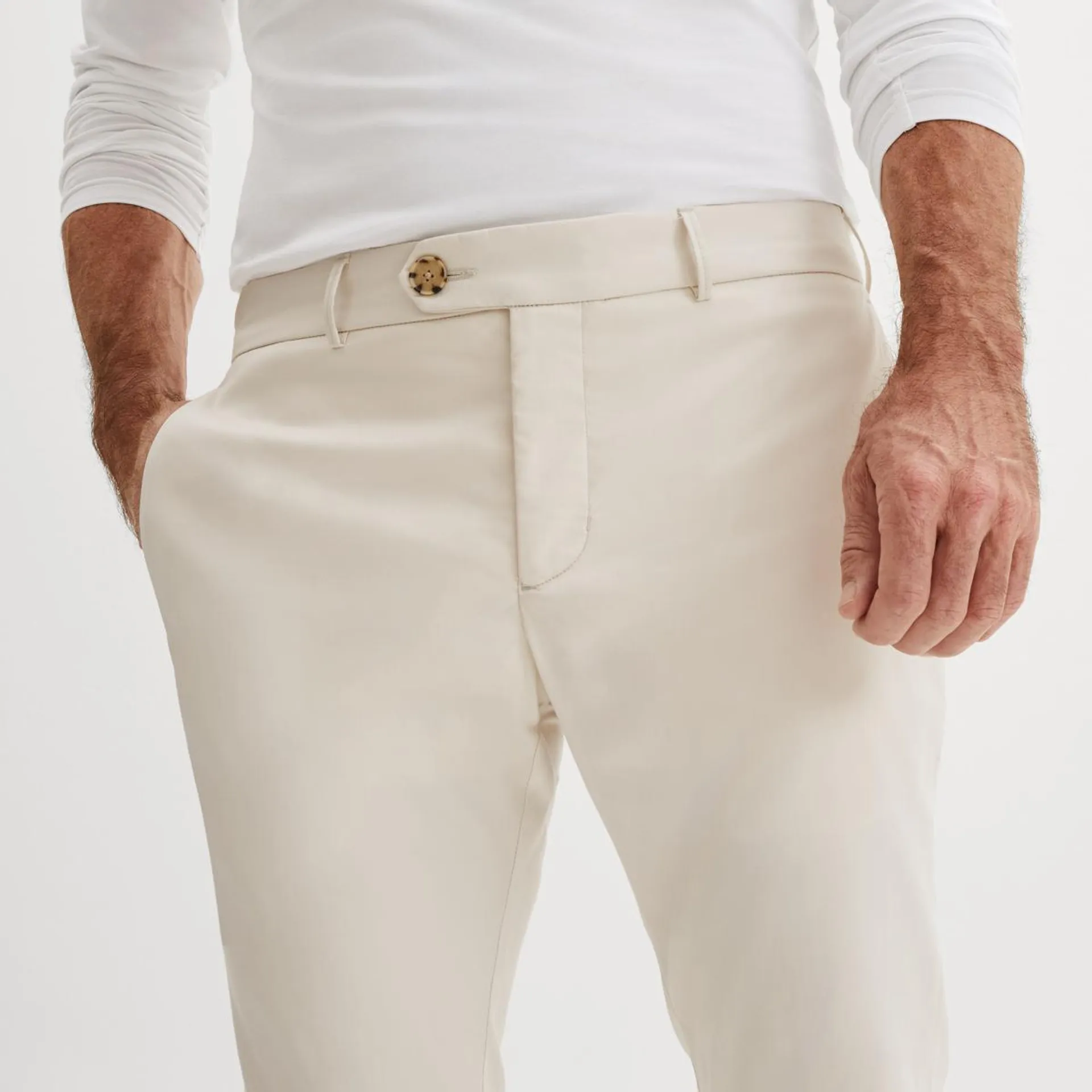 Ivory stretch chinos