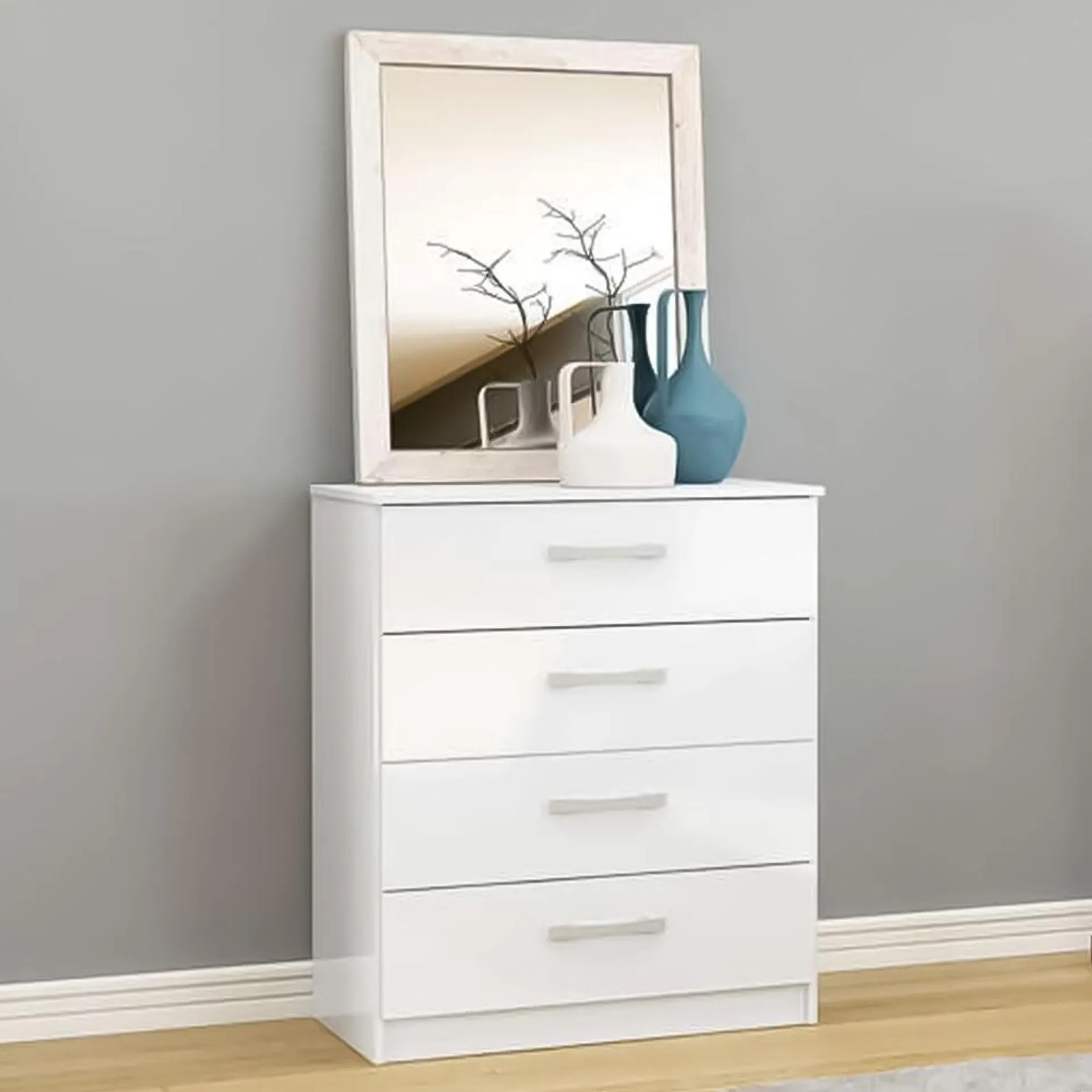 Lynx 4 Drawer White Chest of Drawers