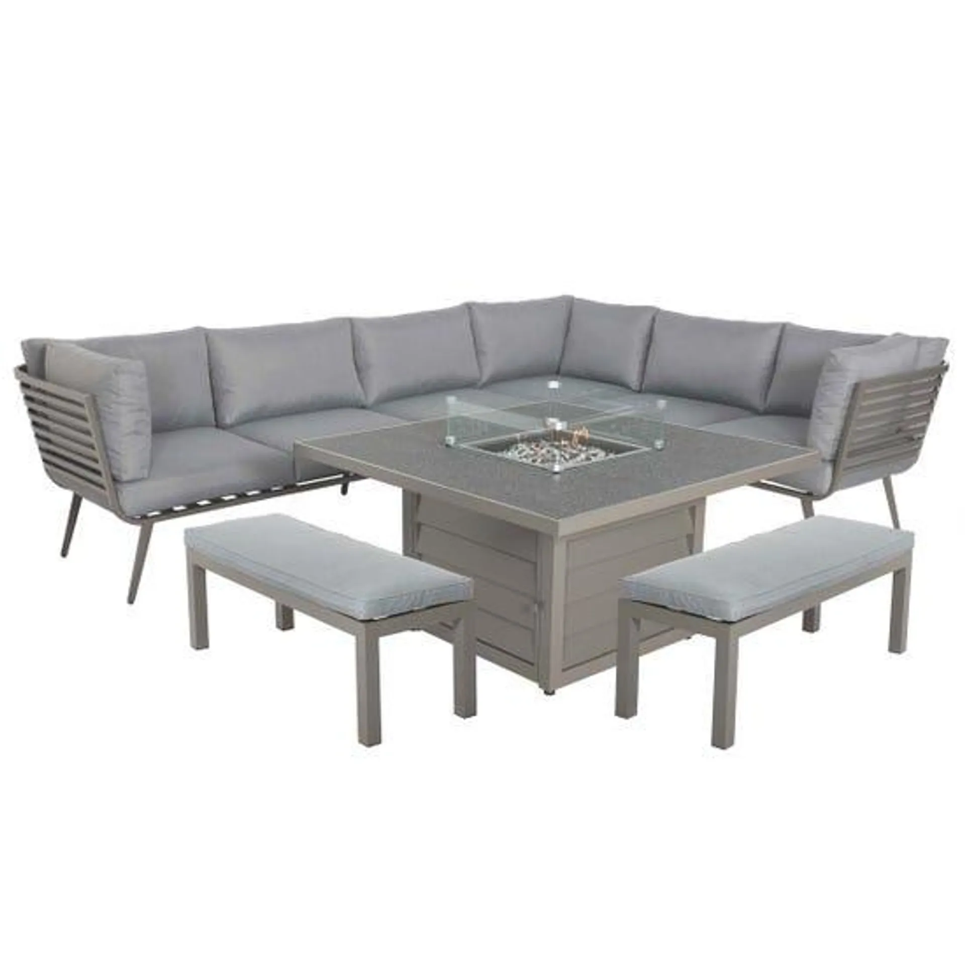 Royalcraft Mayfair 8 Seat Sofa Set w/ 120cm Firepit Table