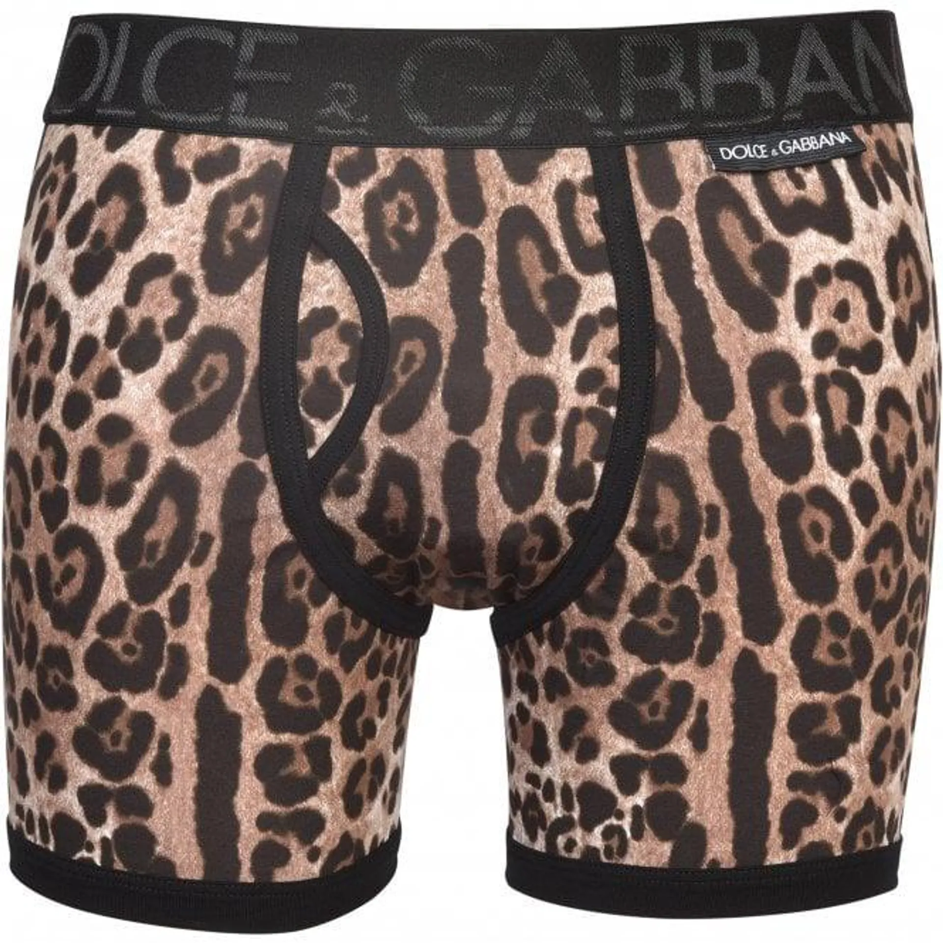 Leopard Print Boxer Brief, Black