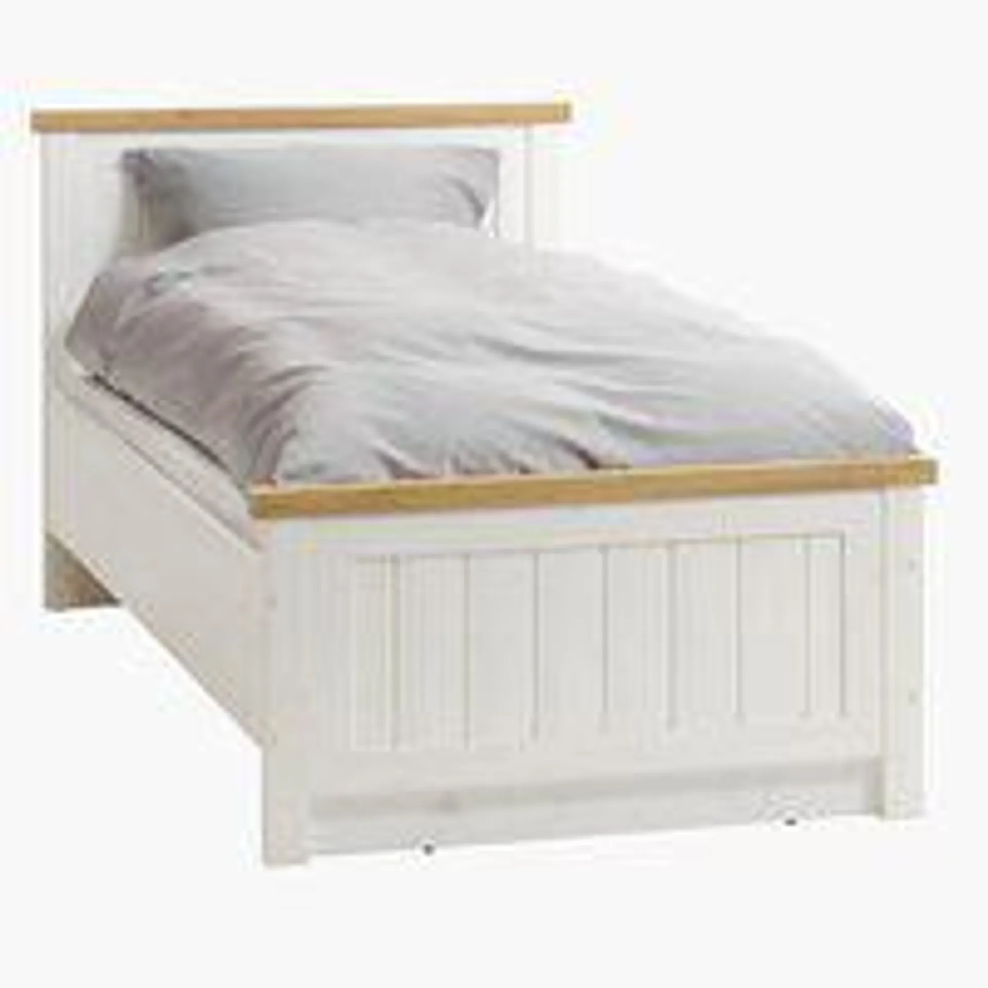 Bed frame MARKSKEL Double oak/white
