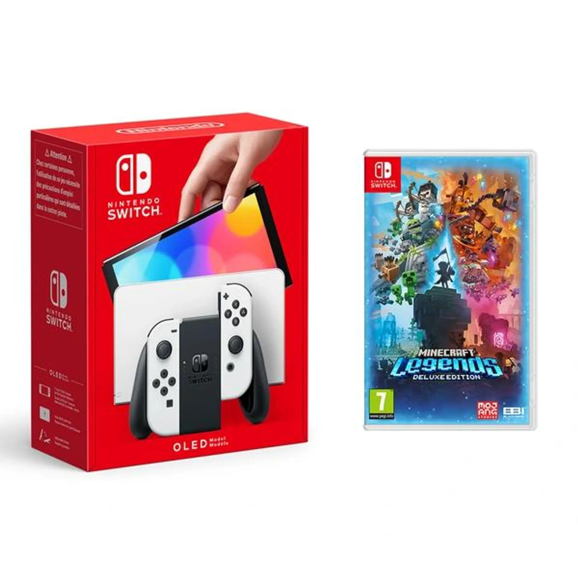 Nintendo Switch OLED White & Minecraft Legends Deluxe Edition