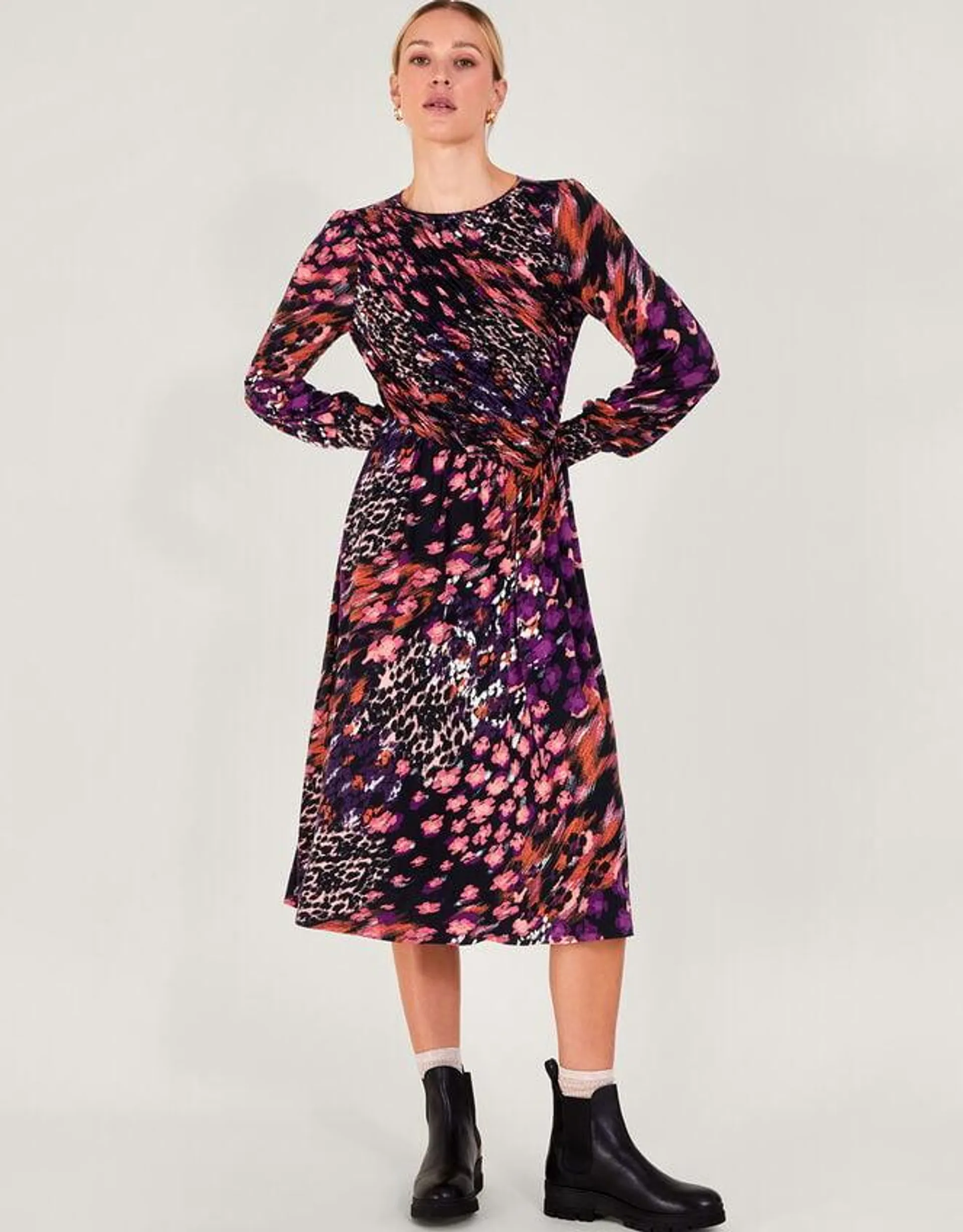 Genesis Animal Print Dress Black