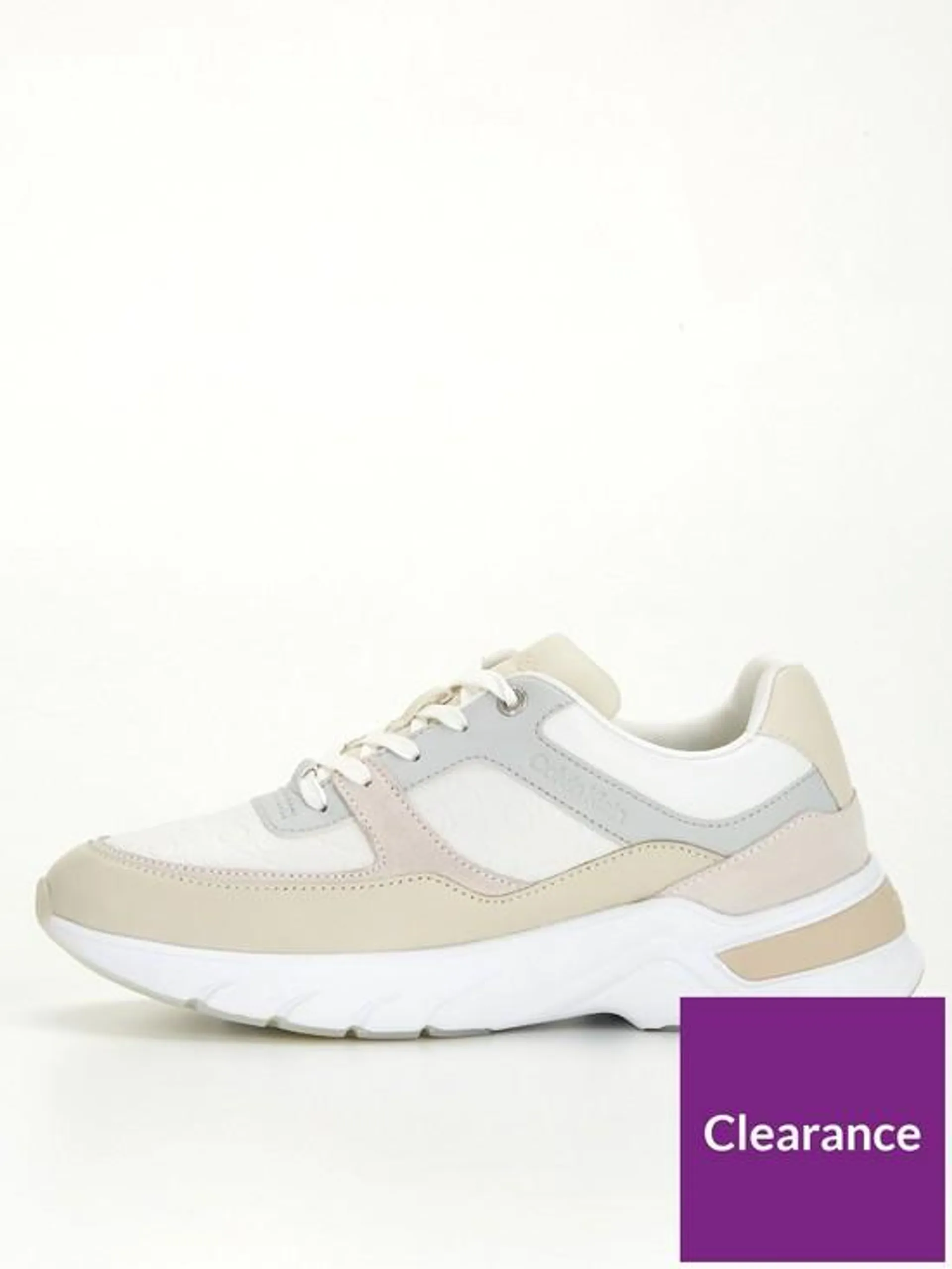 Elevated Leather Runner Trainer - White