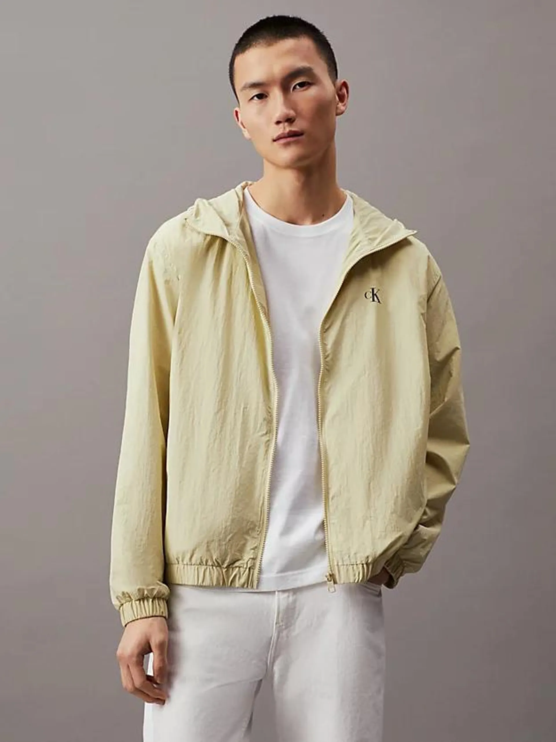 Relaxed Hooded Nylon Windbreaker