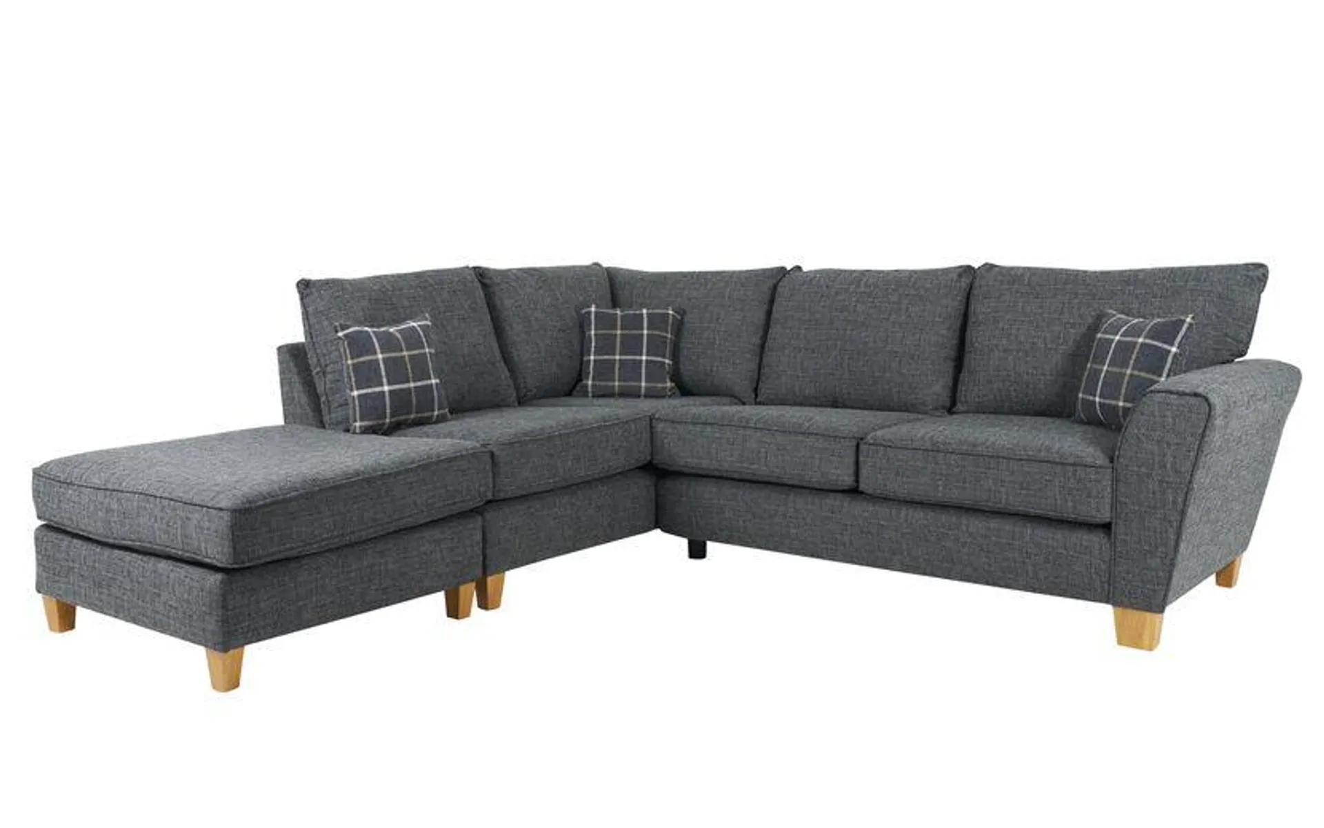 Theo Fabric 1 Corner 2 Left Hand Facing Chaise Standard Back Sofa