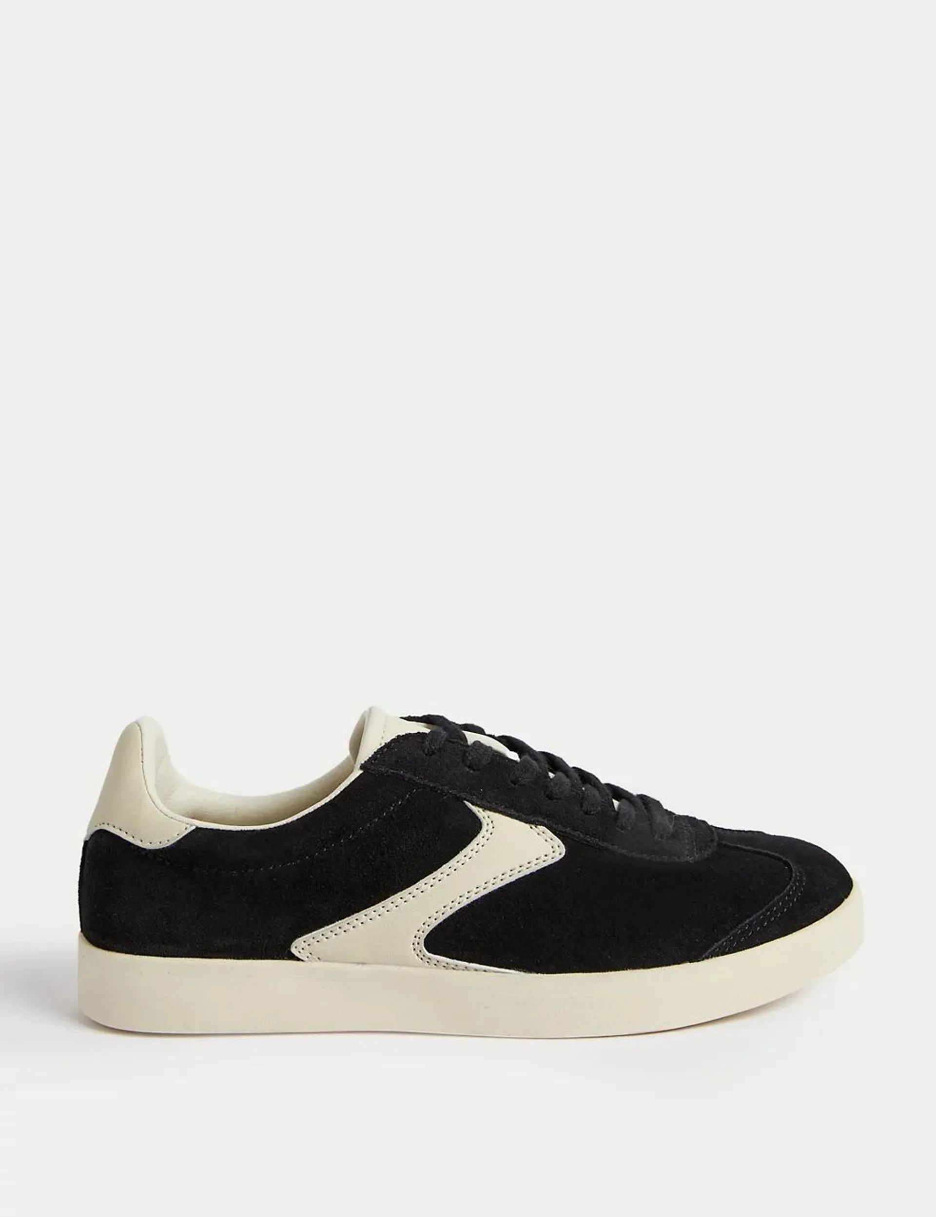 Suede Lace Up Side Detail Trainers