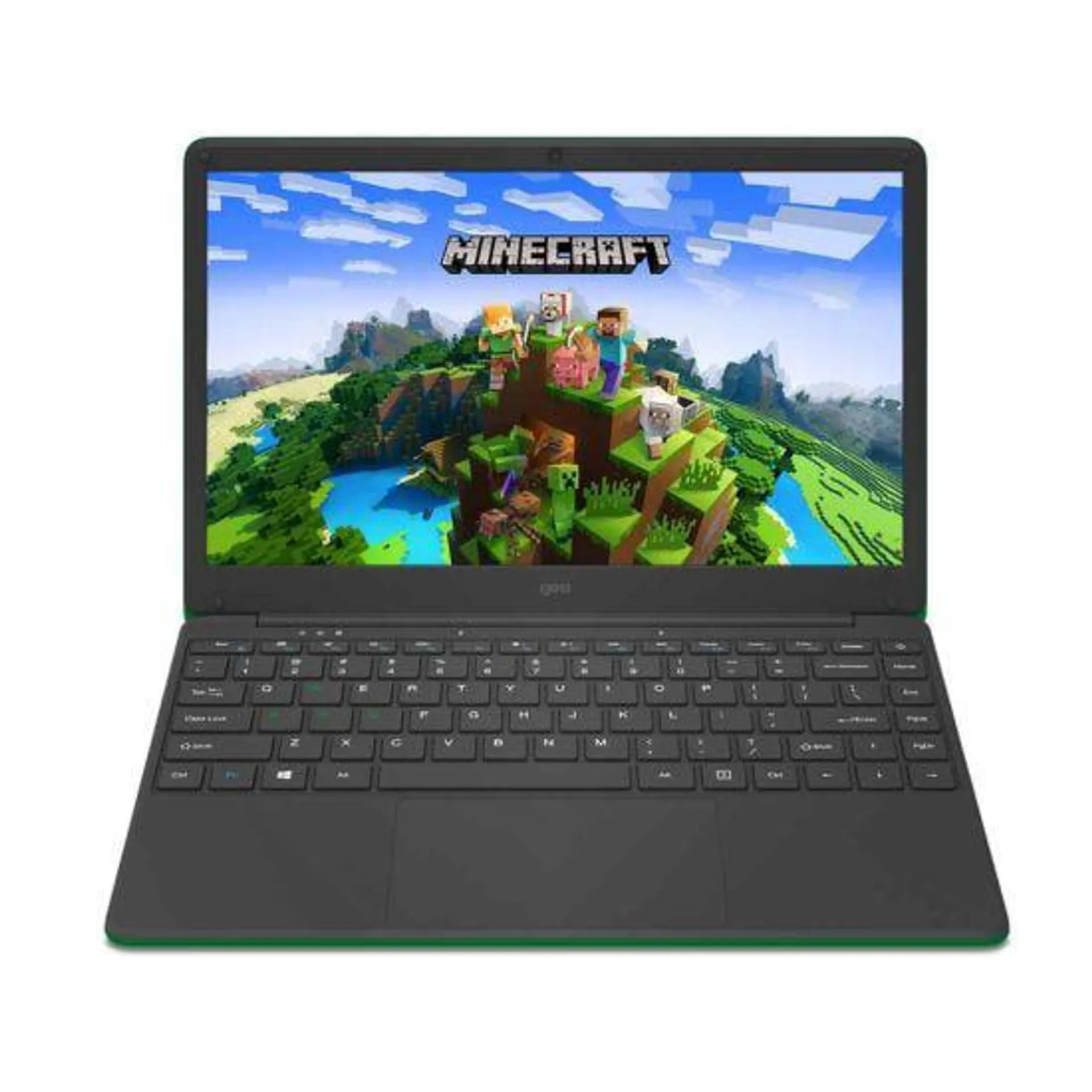 GeoBook 140 Intel Celeron 4020 4GB Ram 64GB eMMC 14'' HD Windows 11 Laptop in Minecraft Green