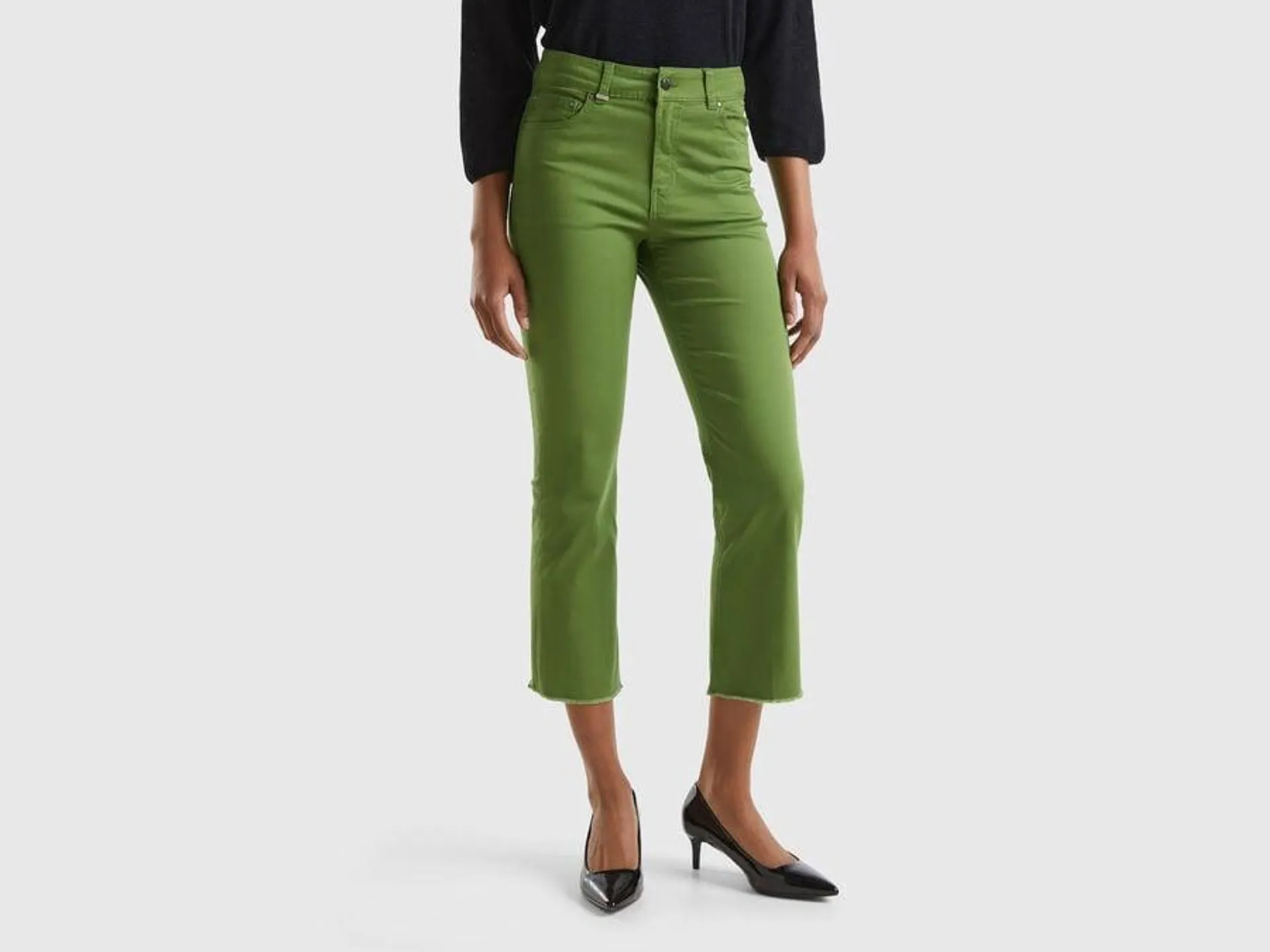 Five-pocket cropped trousers