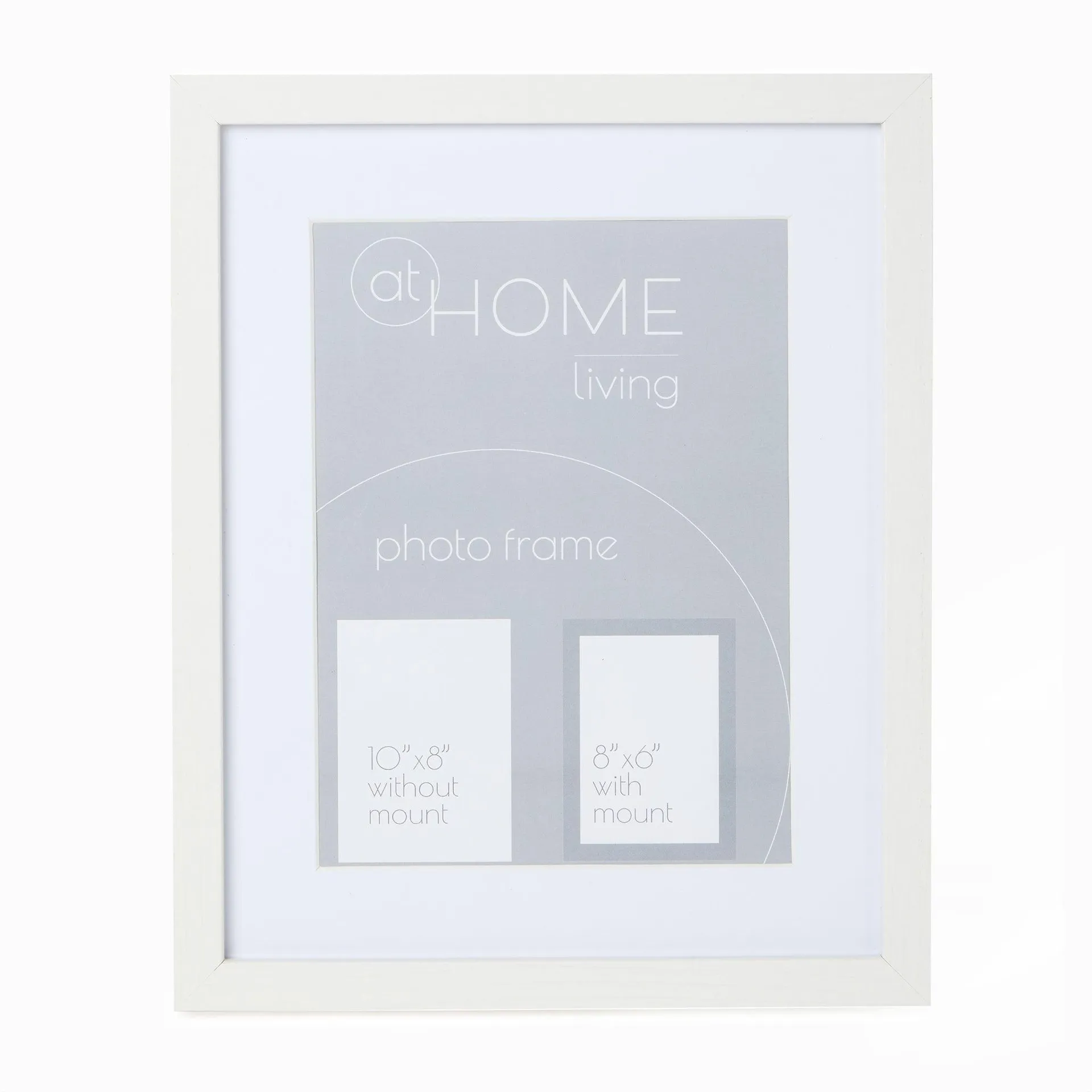 At Home White Picture Frame With Mount - Large