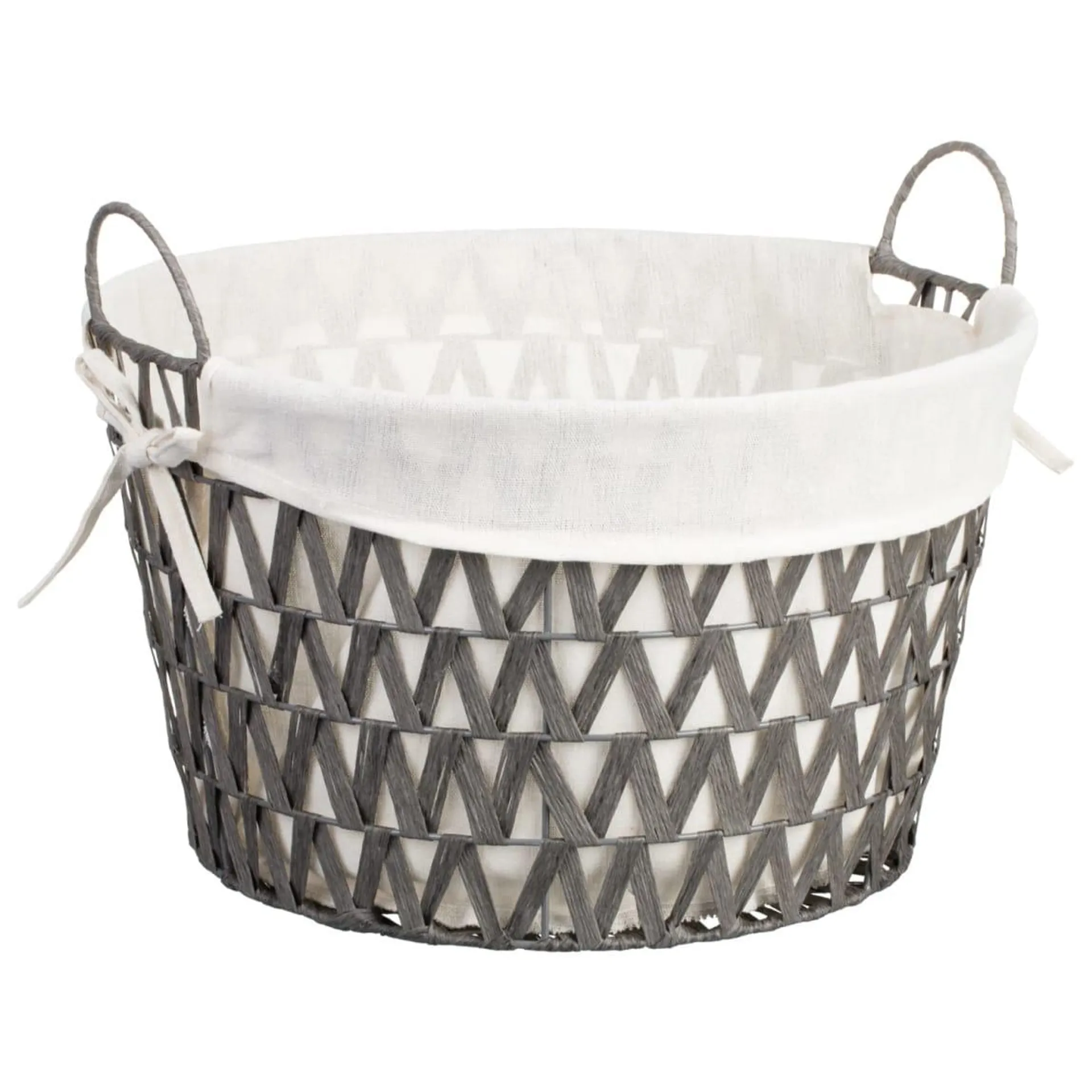 Round Paper Basket - Grey