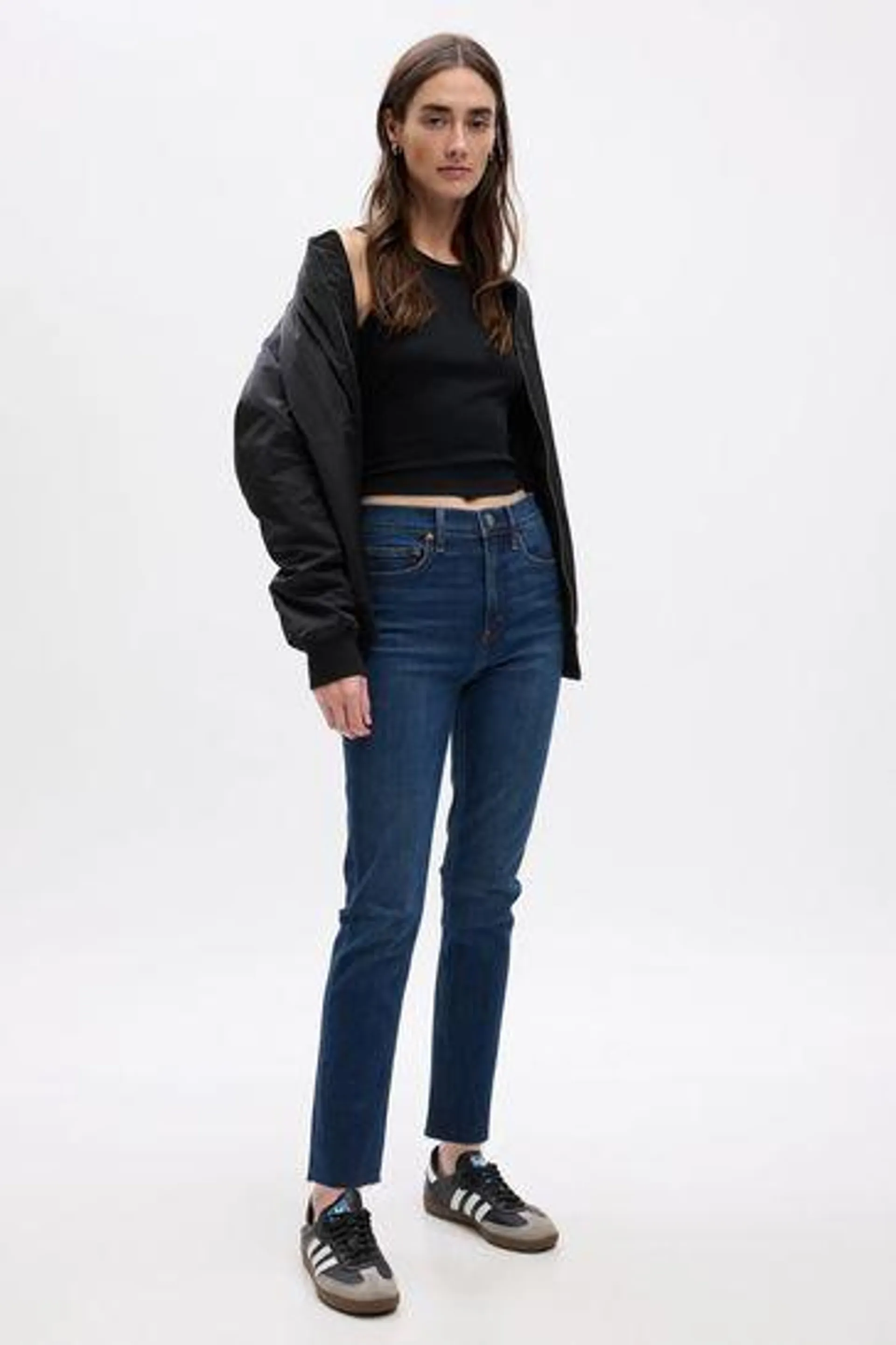 High Waisted Vintage Slim Jeans