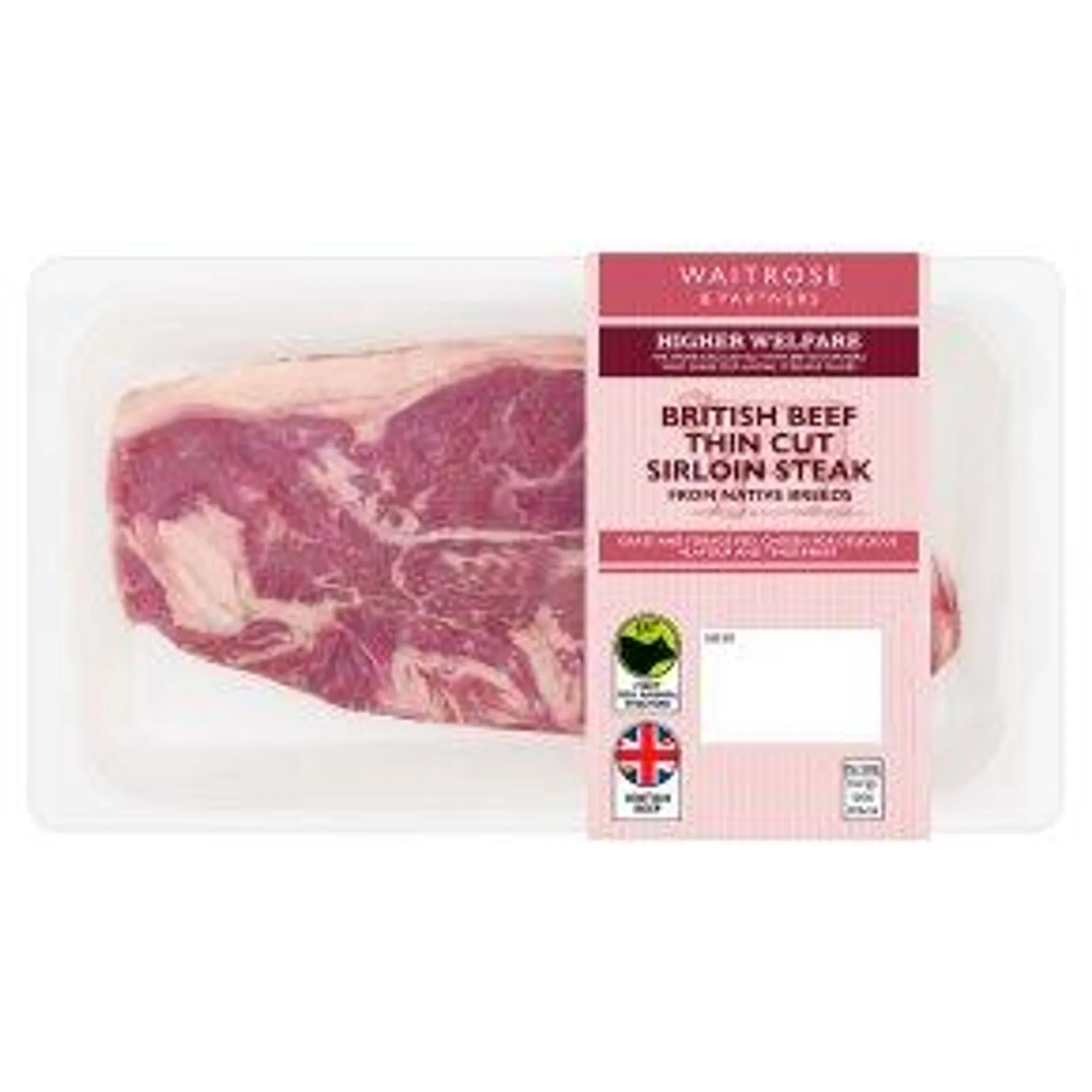 Waitrose British Native Breed Thin Cut Sirloin Steak