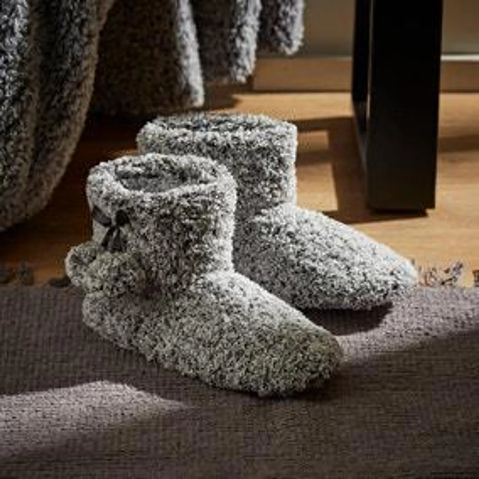 Teddy Bear Feather Soft Marl Boots