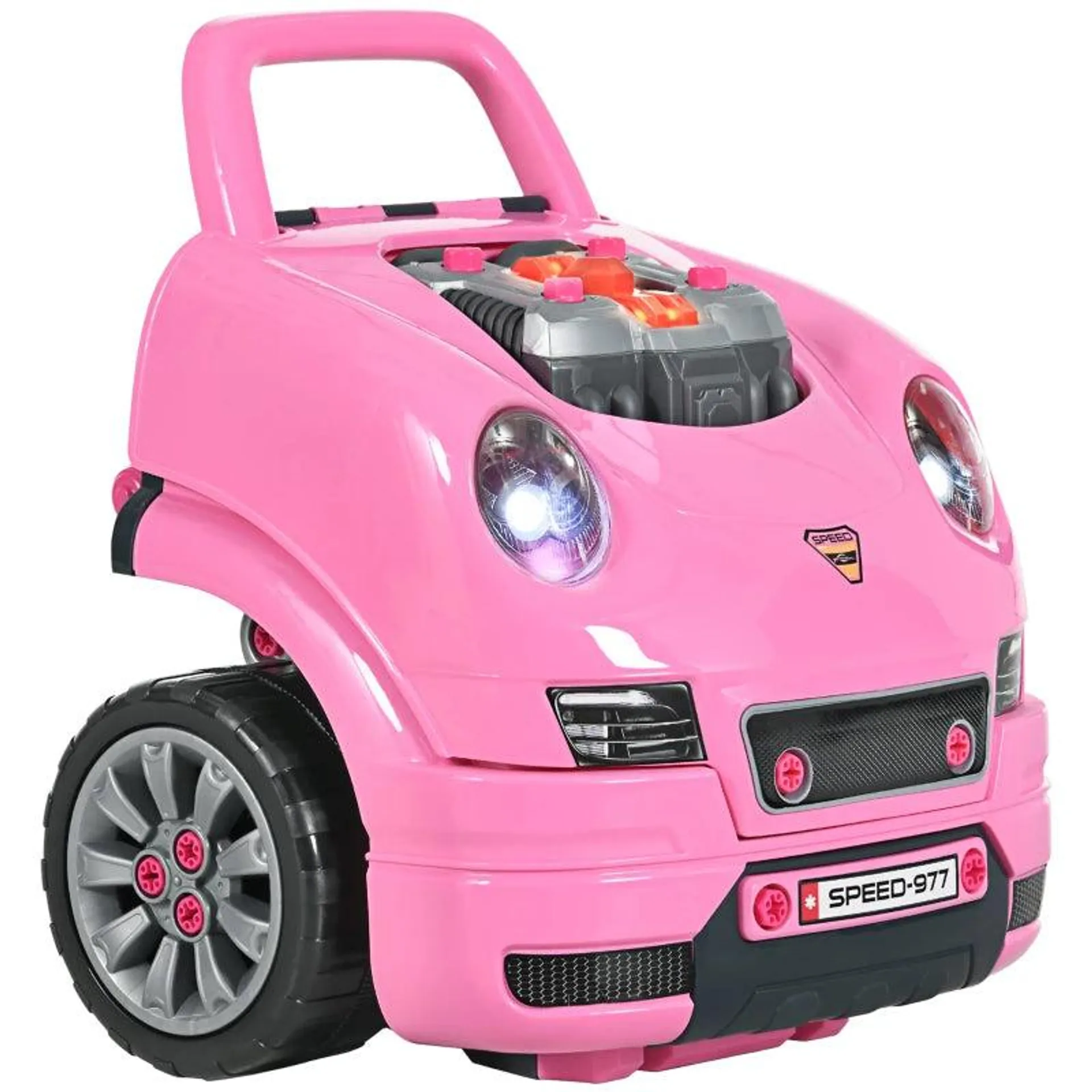 HOMCOM Children's Truck Engine for Ages 3-5 Years - Pink