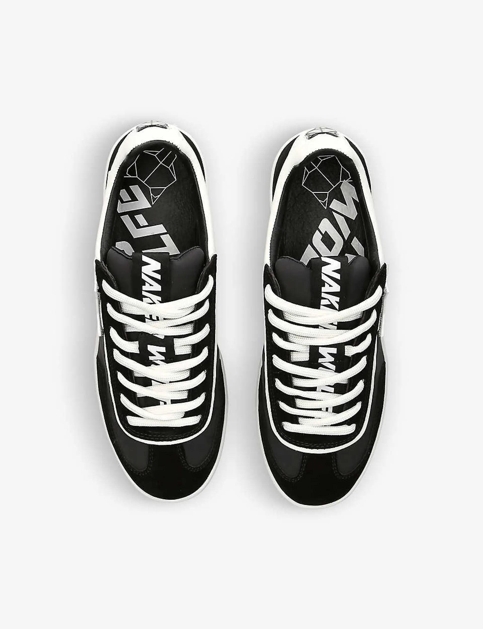 Palm hook-and-loop spirit wolfehead leather trainers