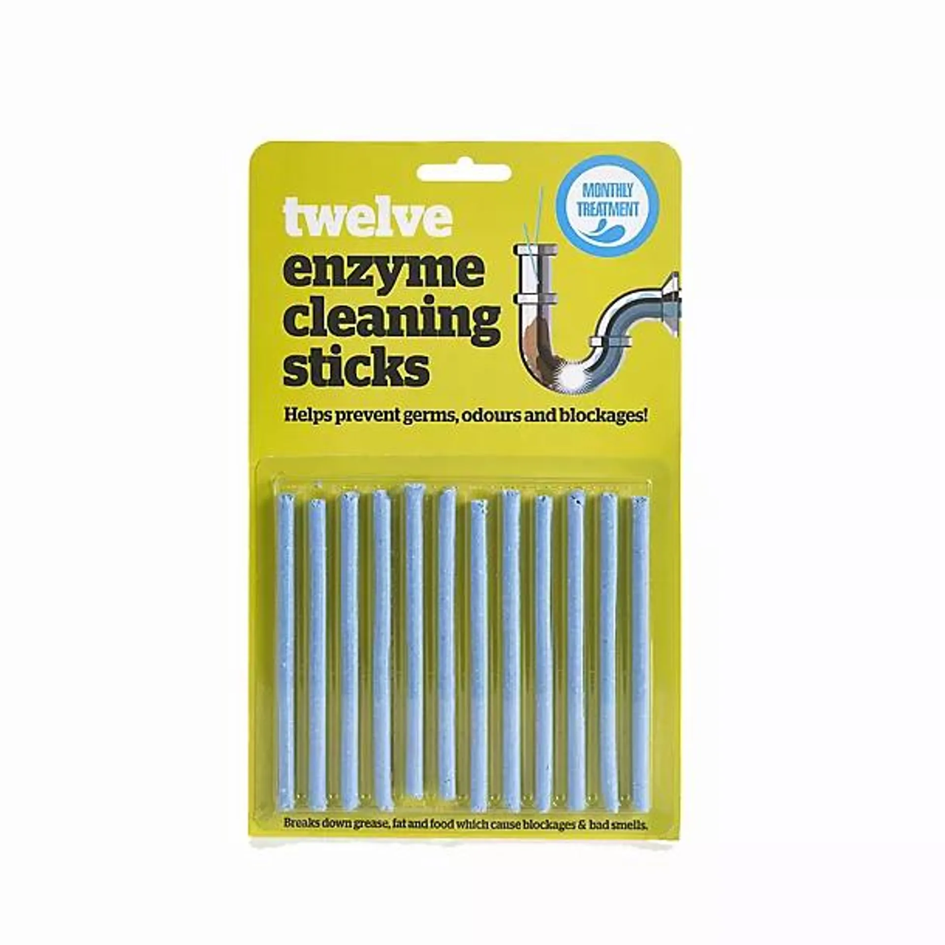 12 Drain Maintain Enzyme Cleaning Plughole Sticks