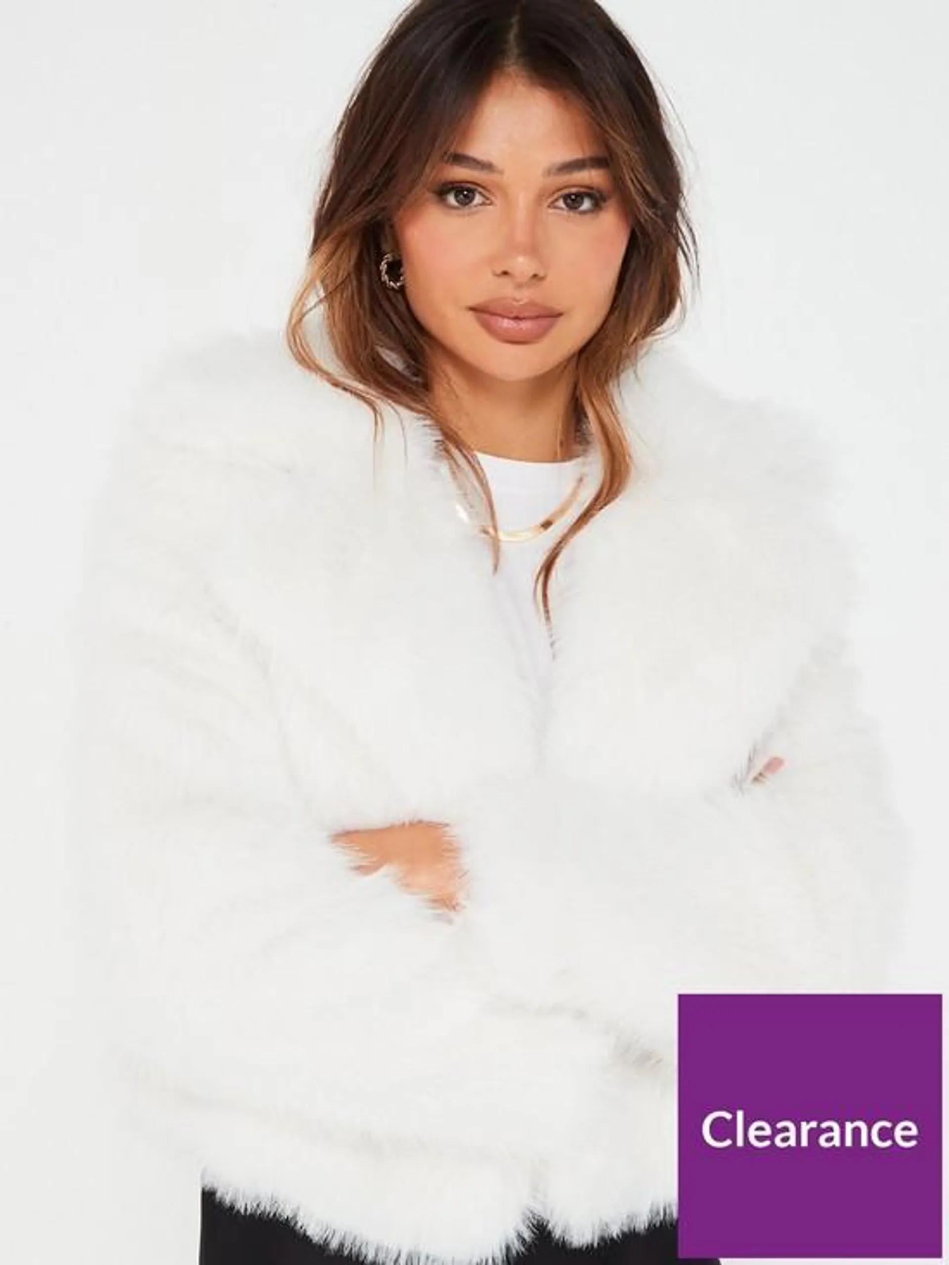 Faux Fur Short Jacket - Cream