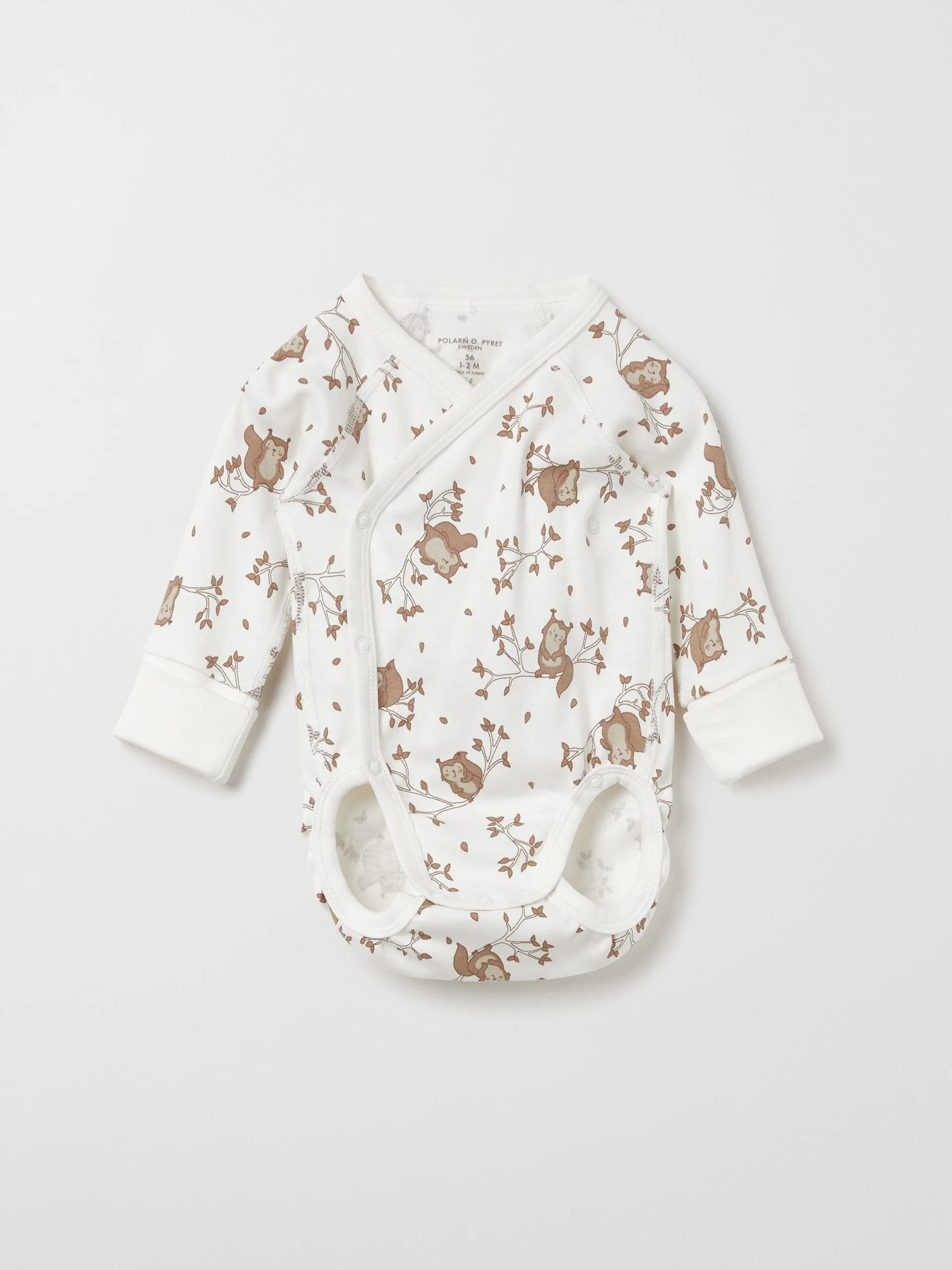 Squirrel Print Wraparound Babygrow