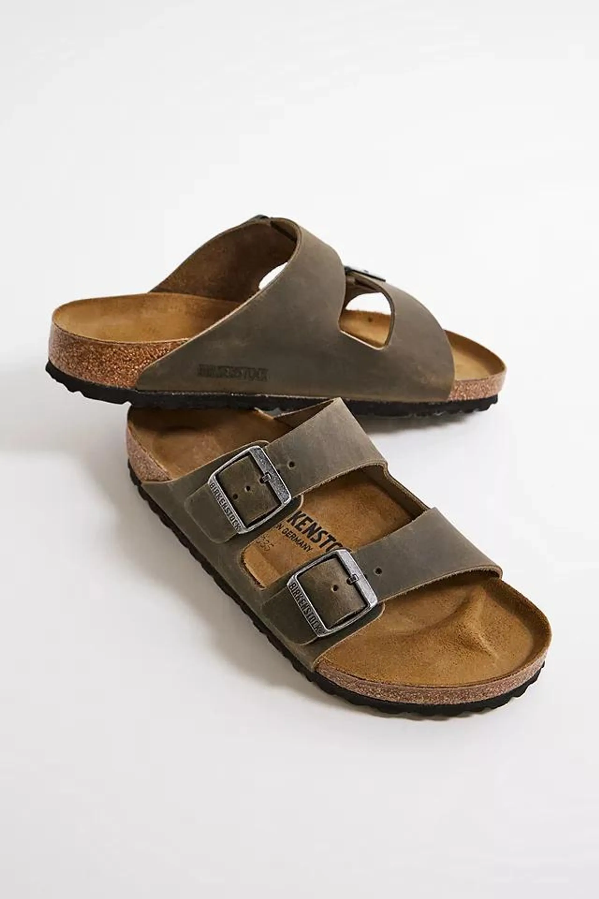 Birkenstock Oiled Khaki Arizona Sandals