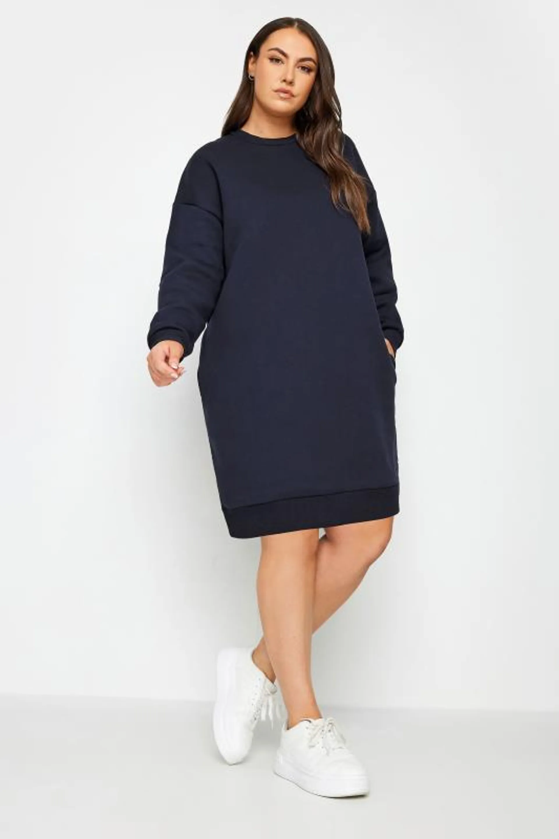 YOURS Curve Navy Blue Sweatshirt Dress