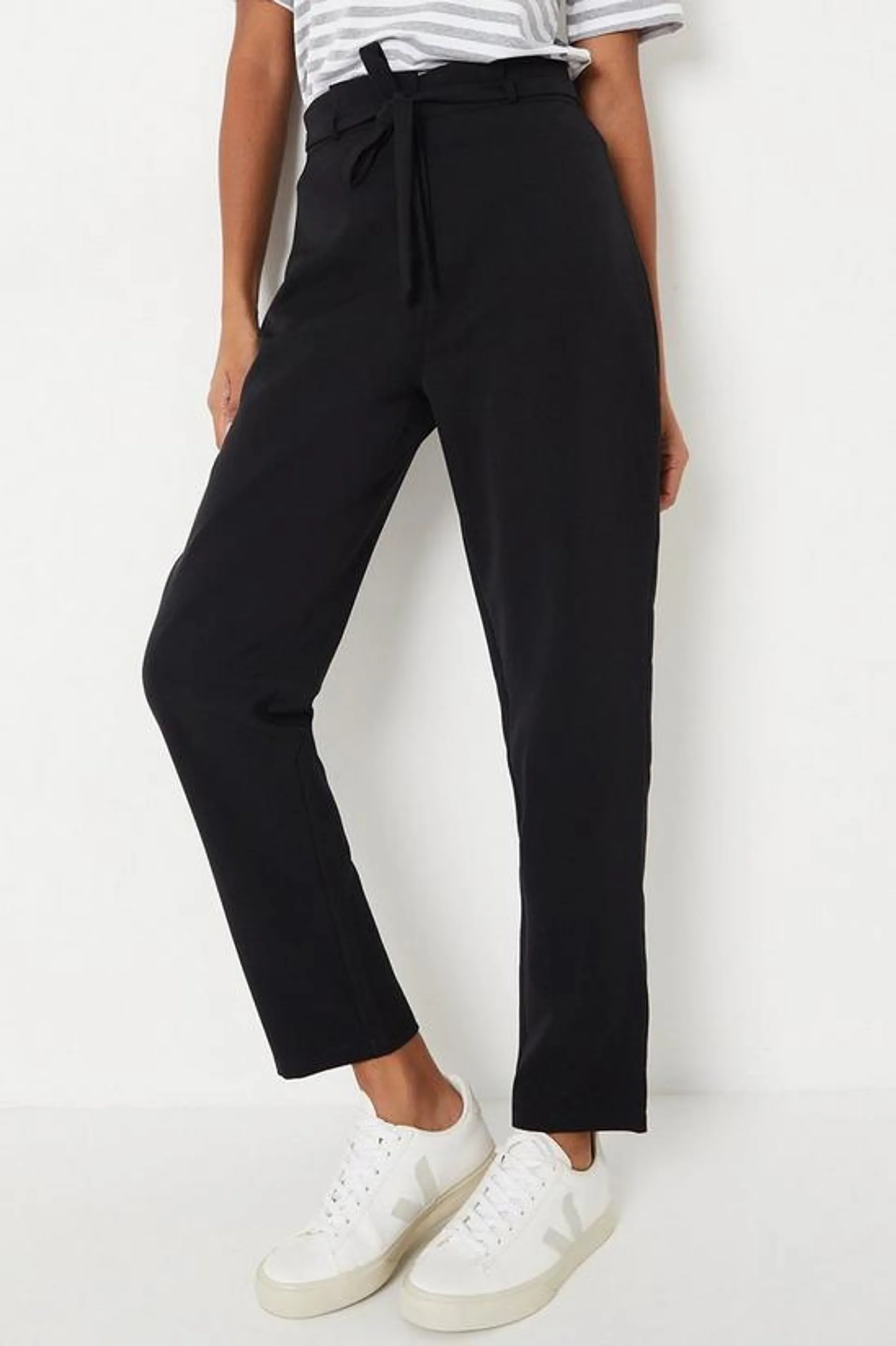 Belted Waist Tapered Trouser
