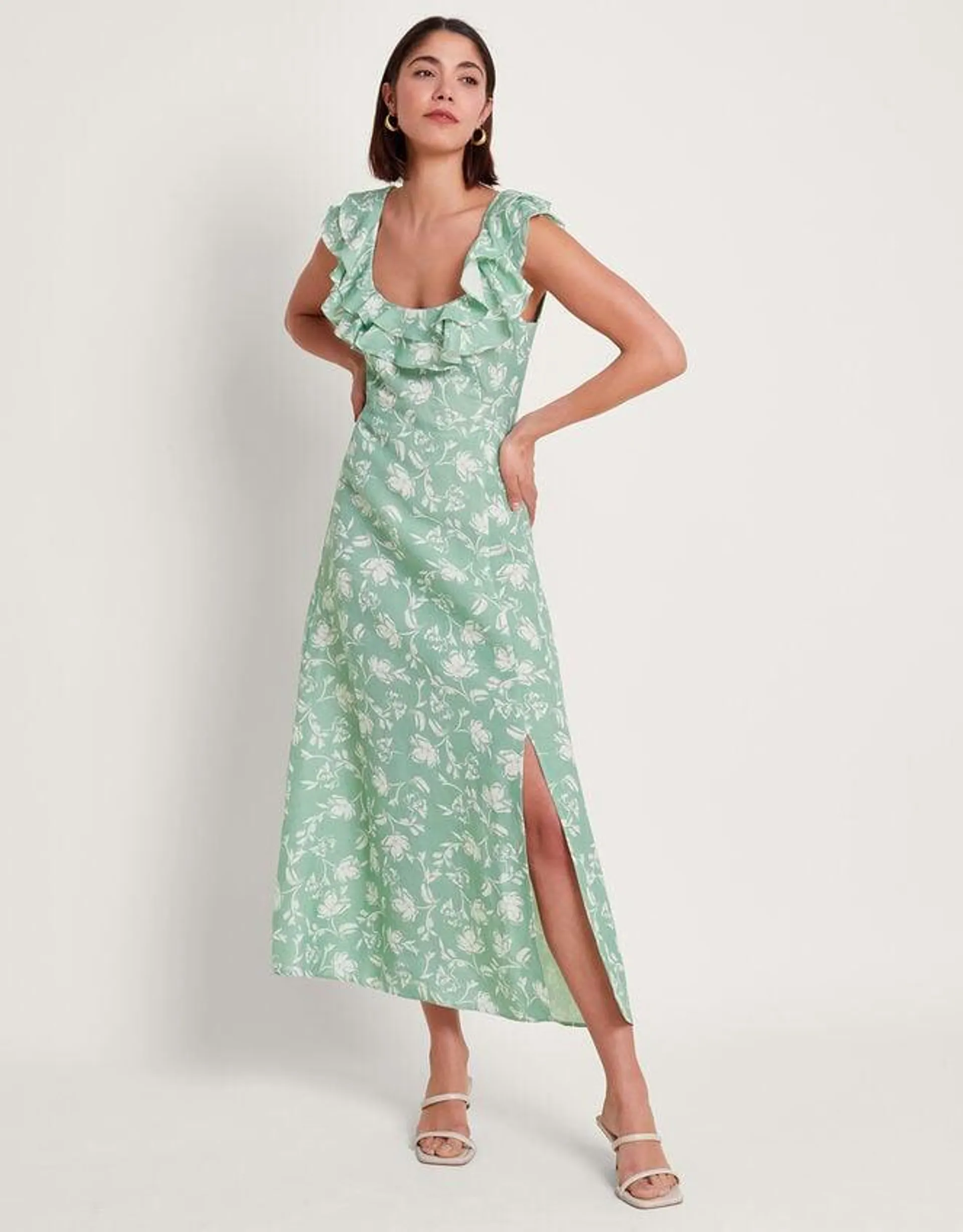 Saskia Ruffle Dress Green