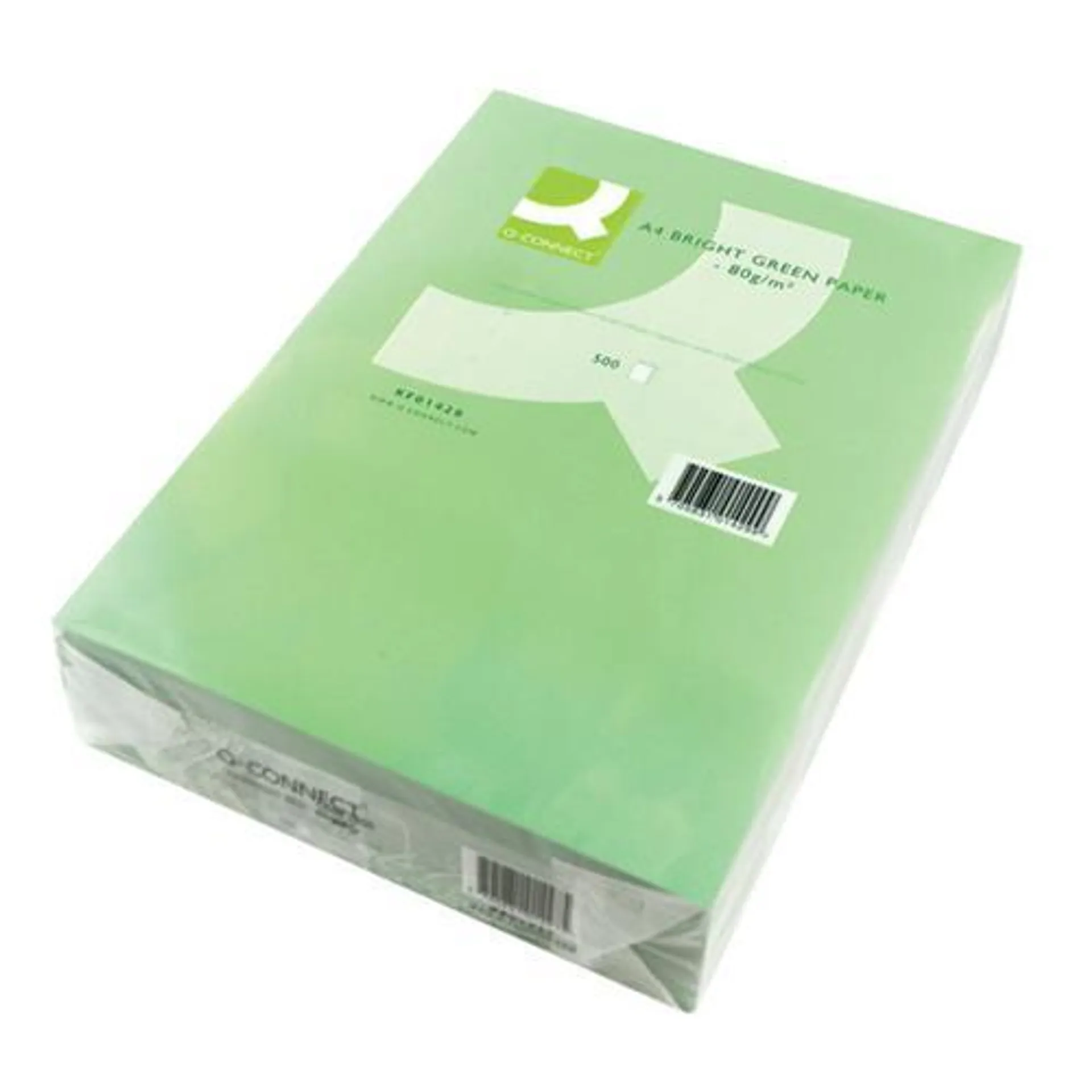 Q-Connect Bright Green Coloured A4 Copier Paper 80gsm Ream (Pack of 500) KF01429