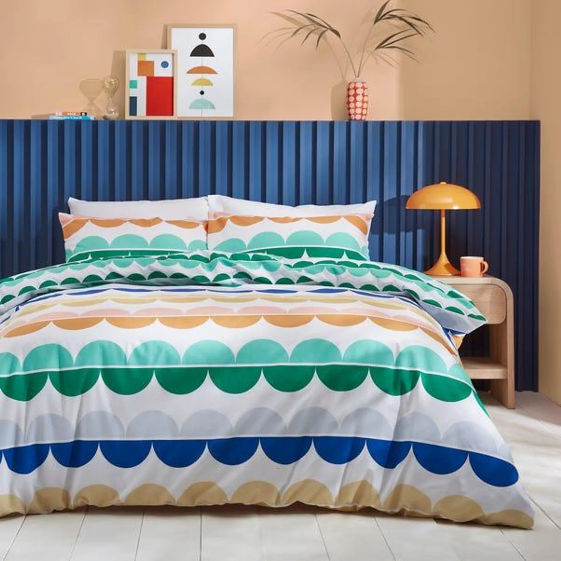 Elements Fallon Multicoloured Cotton Duvet Cover and Pillowcase Set