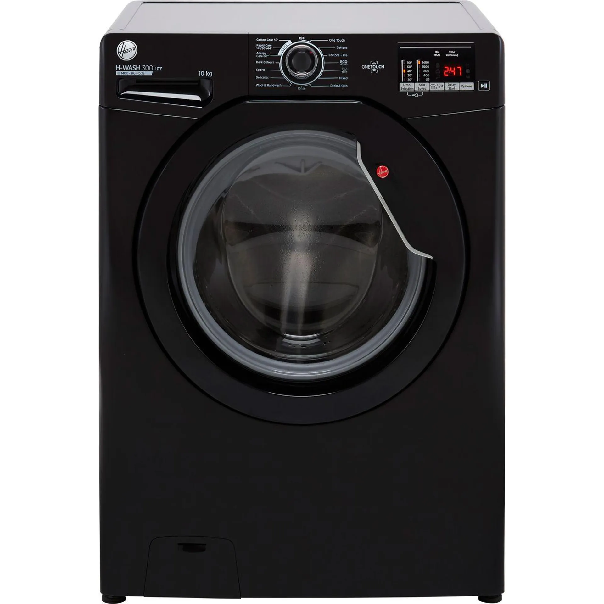 Hoover H-WASH 300 H3W4102DBBE 10kg Washing Machine with 1400 rpm - Black - E Rated