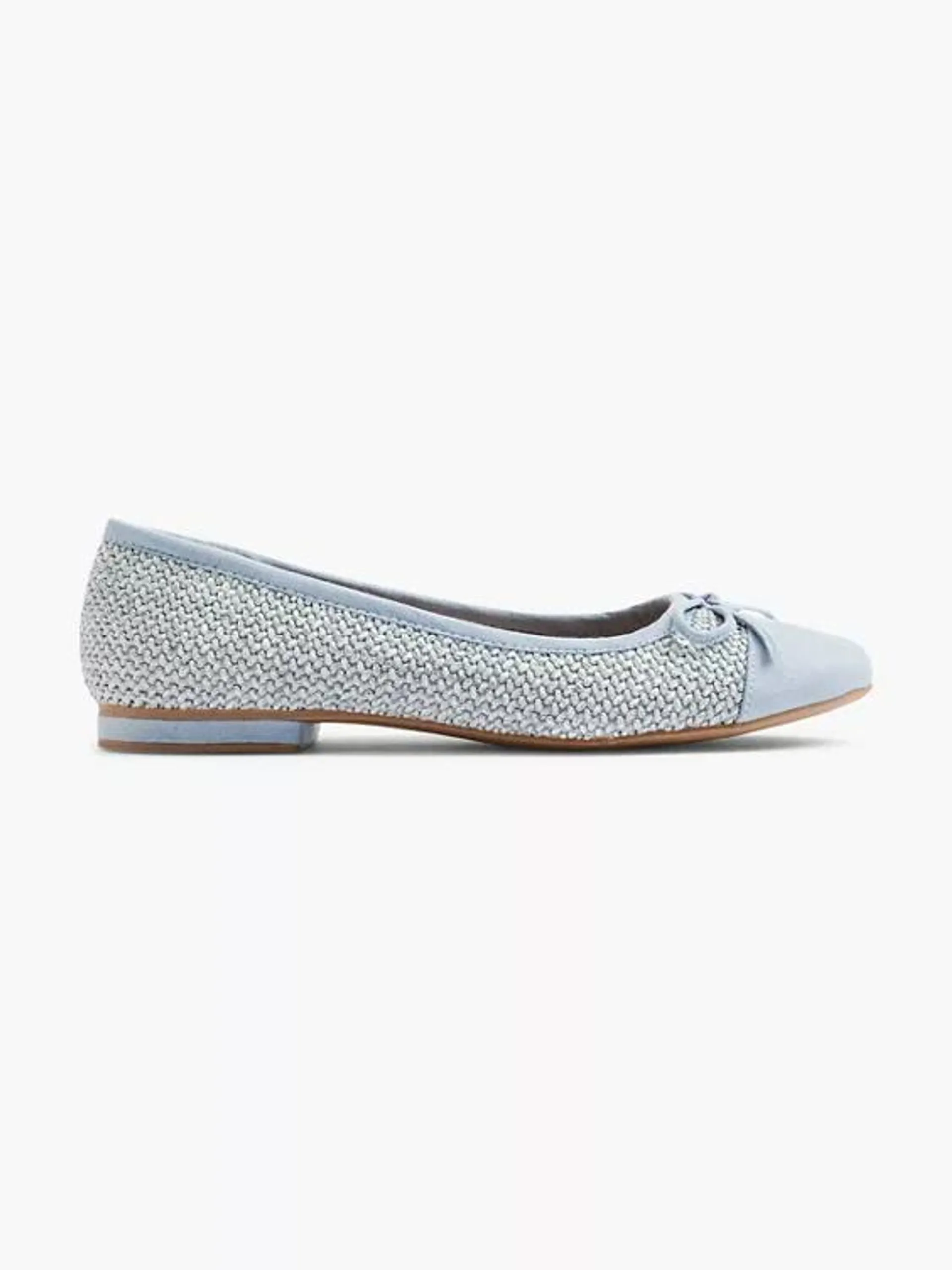 Blue Woven Textured Ballerina